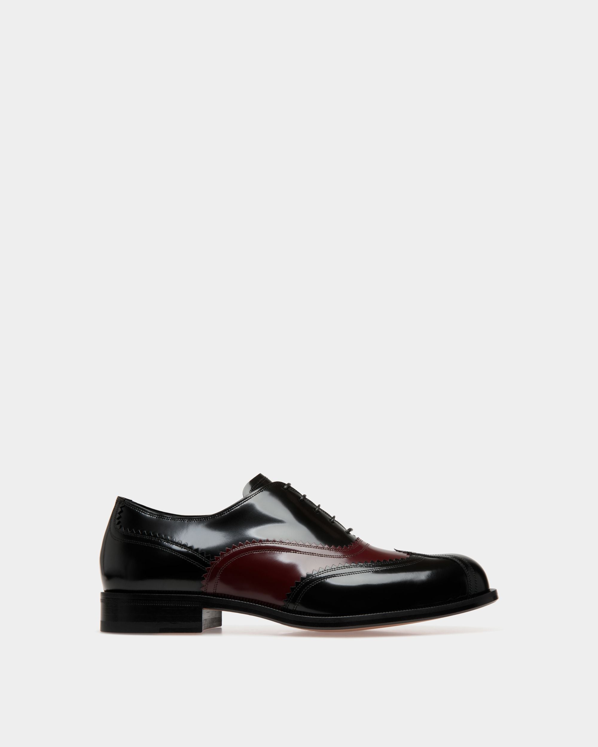 Spiegel Oxford-Schuhe Aus Leder In Schwarz Und Tiefem Burgunderrot - Herren - Bally - 01