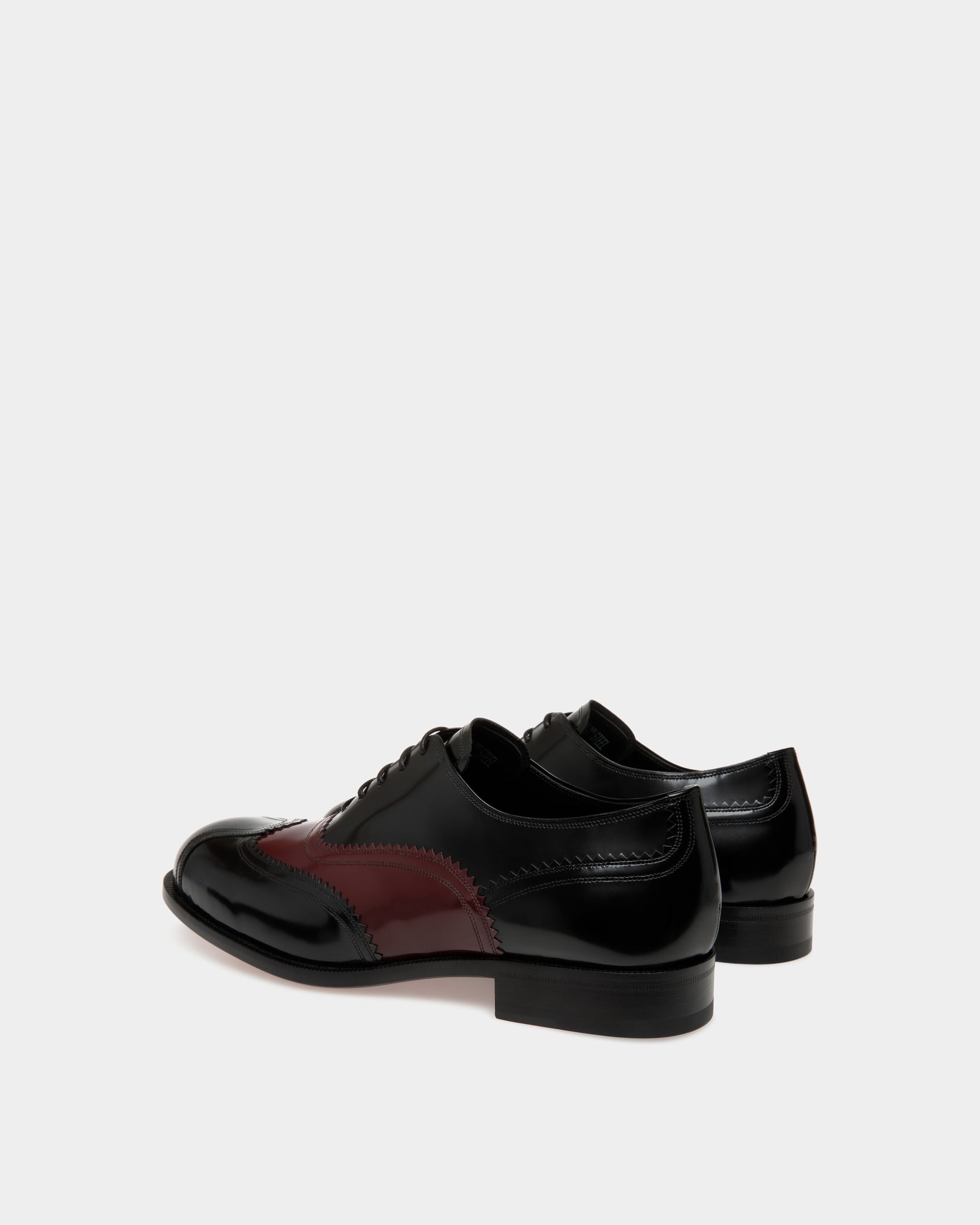 Spiegel Oxford-Schuhe Aus Leder In Schwarz Und Tiefem Burgunderrot - Herren - Bally - 03