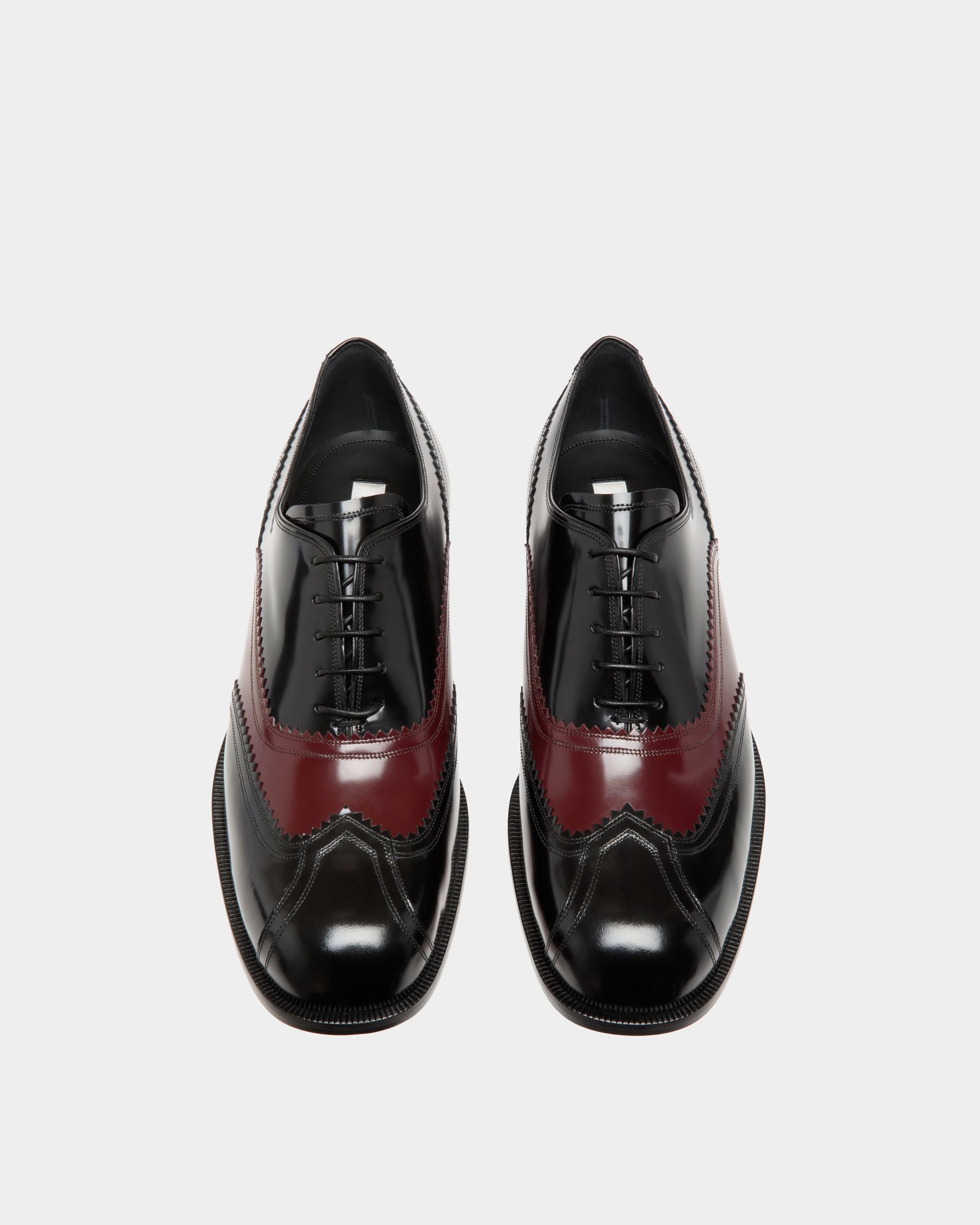 Spiegel Oxford-Schuhe Aus Leder In Schwarz Und Tiefem Burgunderrot - Herren - Bally - 04