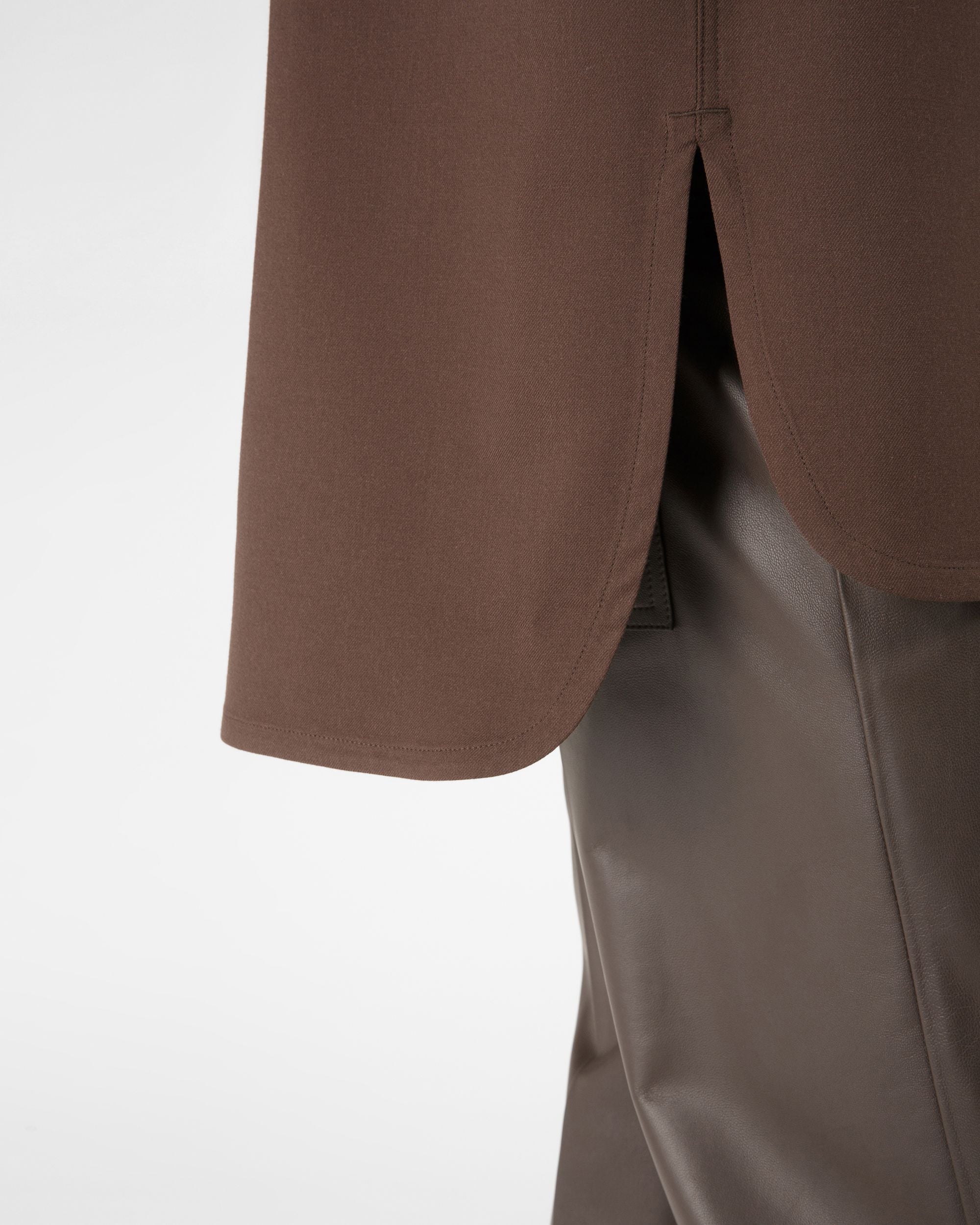Hemd Aus Ebenholzbrauner Wolle - Herren - Bally - 02