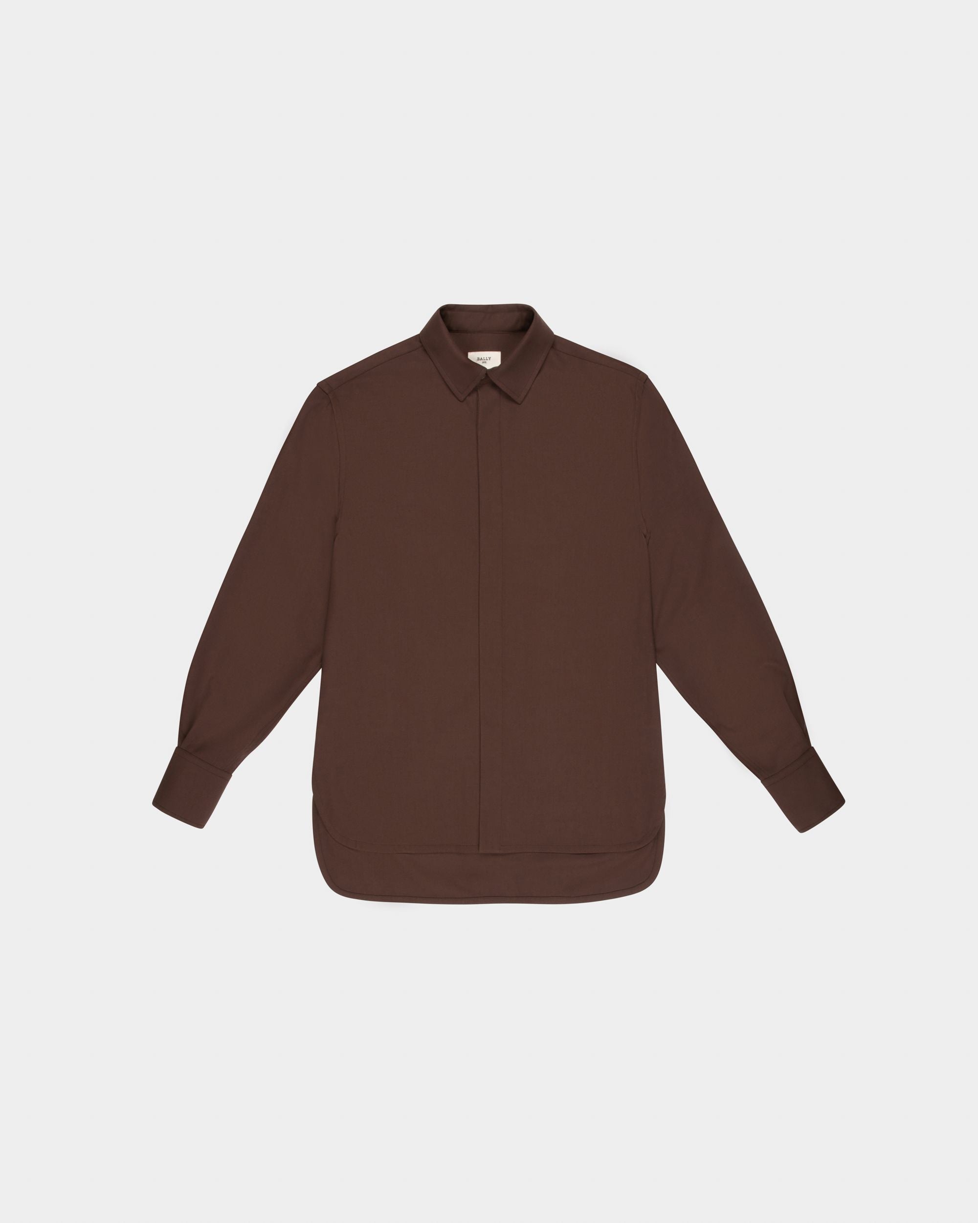 Hemd Aus Ebenholzbrauner Wolle - Herren - Bally - 04