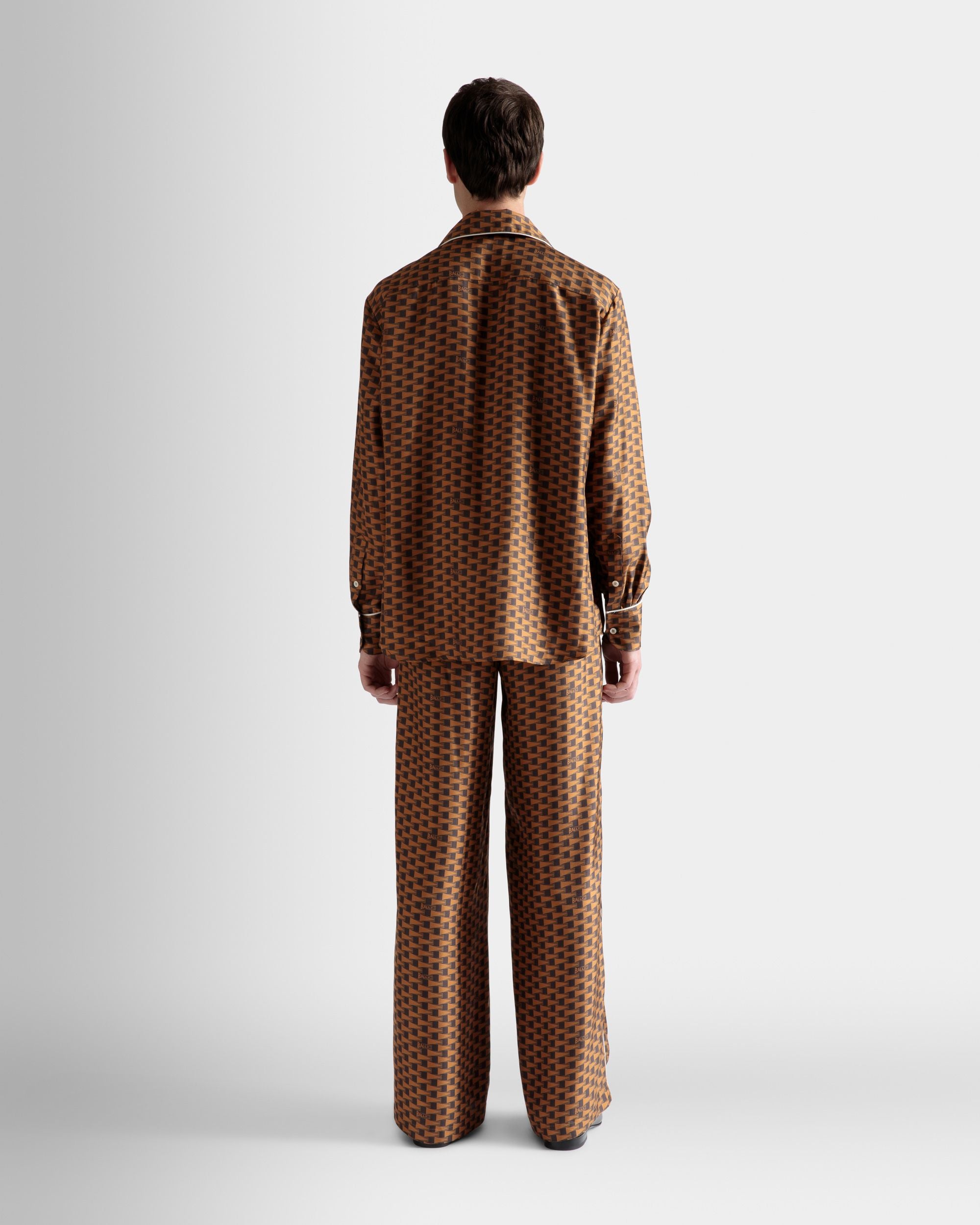 Hemd mit Pennant-Print Aus brauner Seide - Herren - Bally - 06