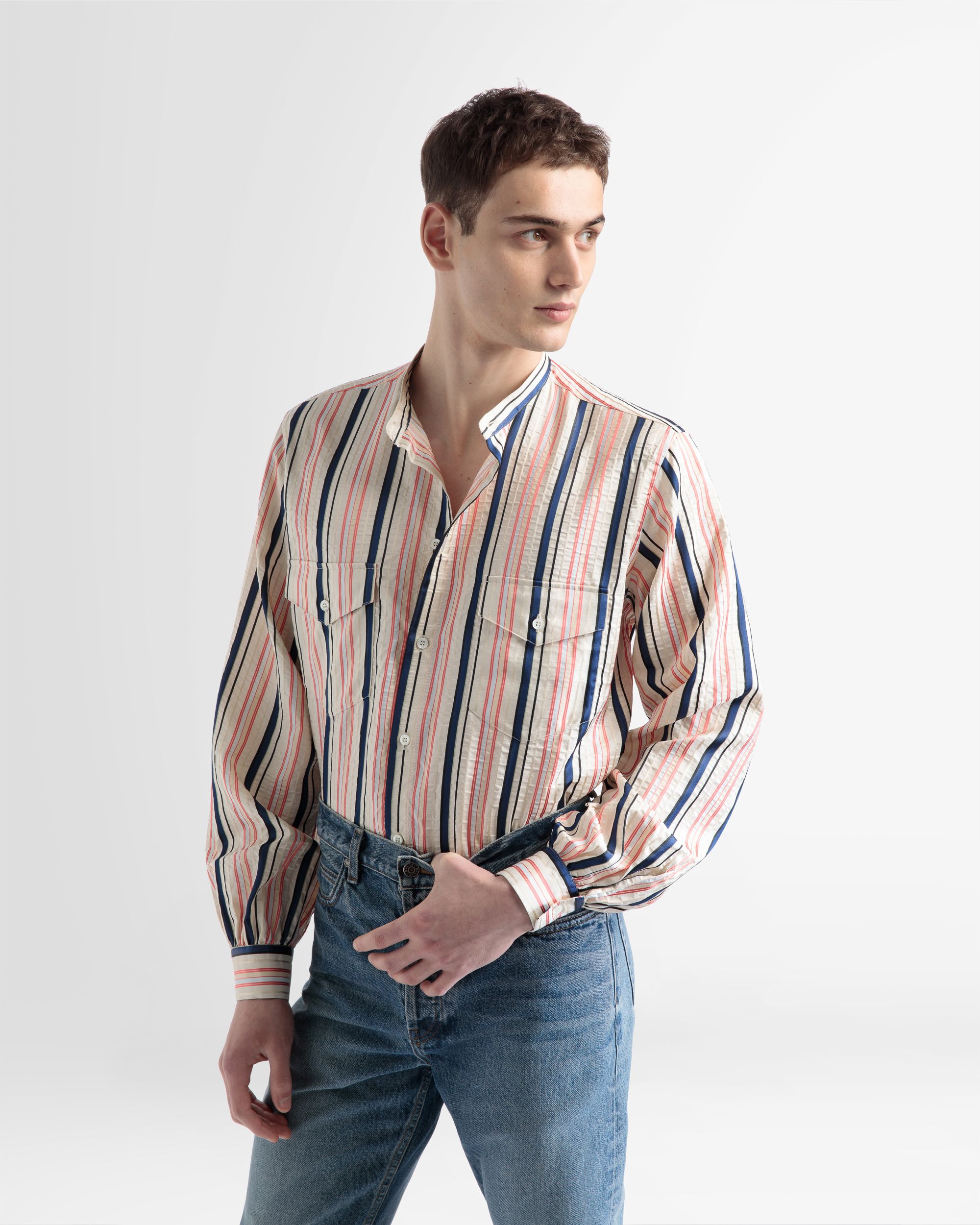Hemd Mit Blousonärmeln Aus Mehrfarbiger Seide - Herren - Bally - 05