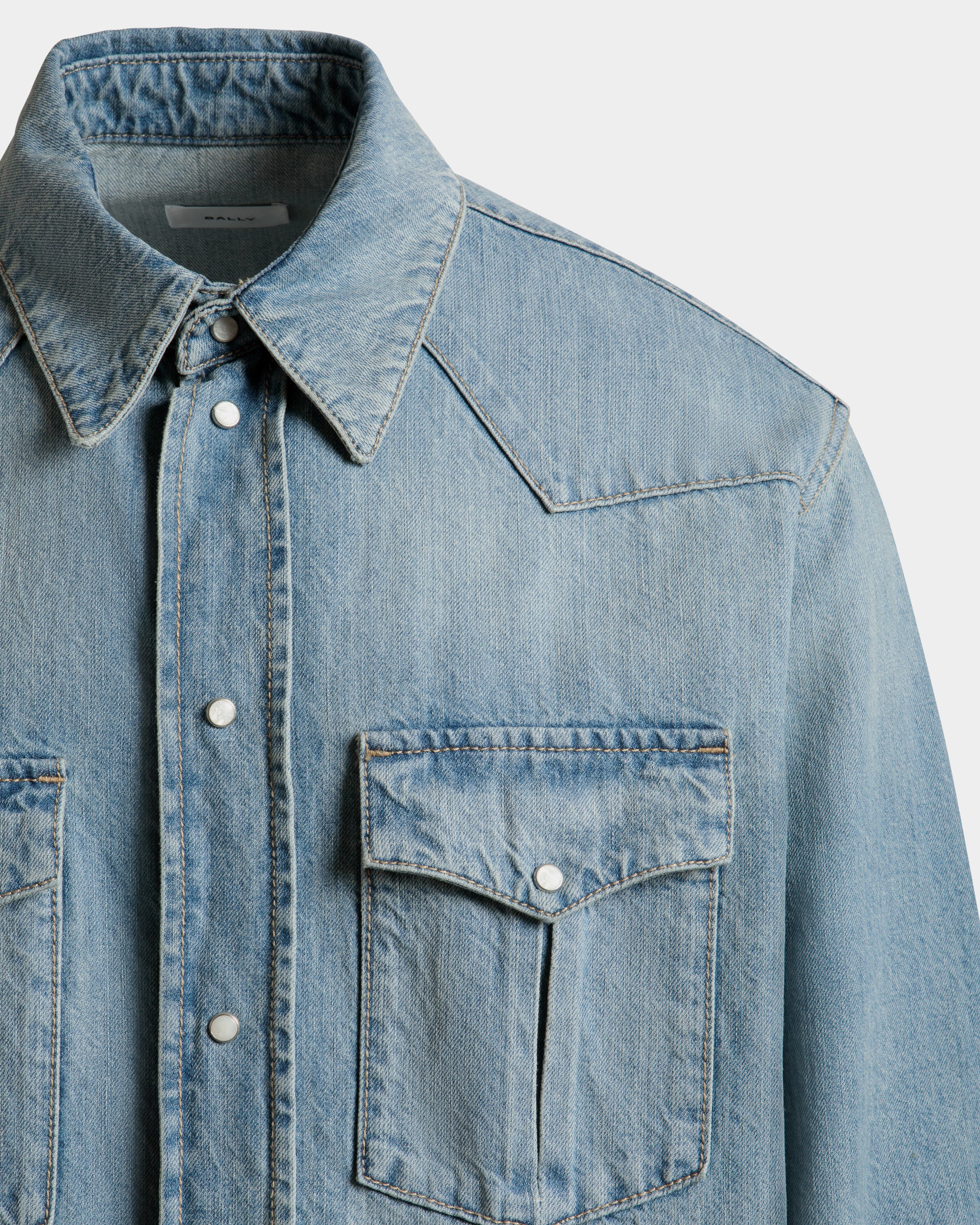 Denim-Hemd Aus Blauer Baumwolle - Herren - Bally - 02