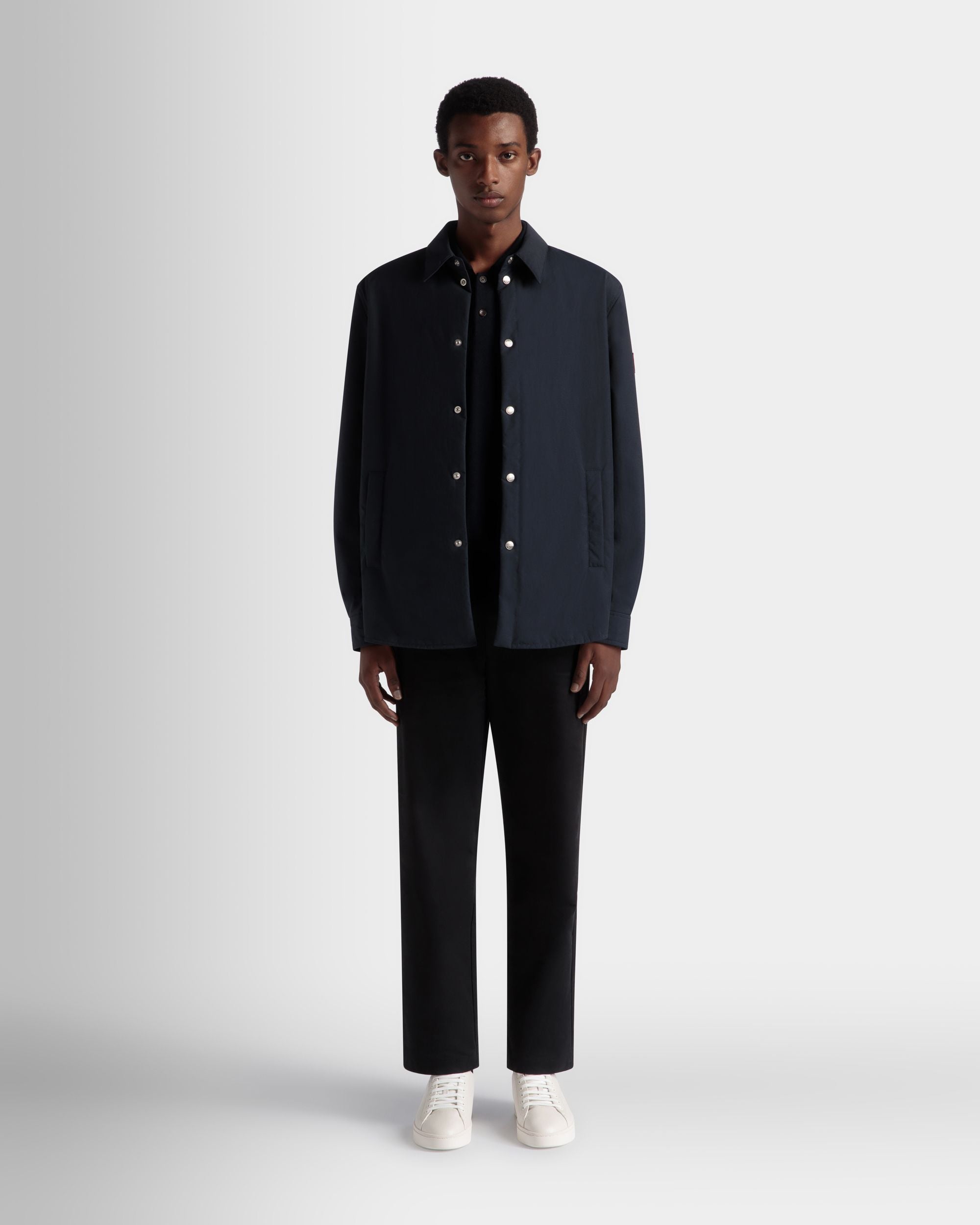 Gefütterte Hemdjacke Aus Nylon In Navy Blue - Herren - Bally - 02