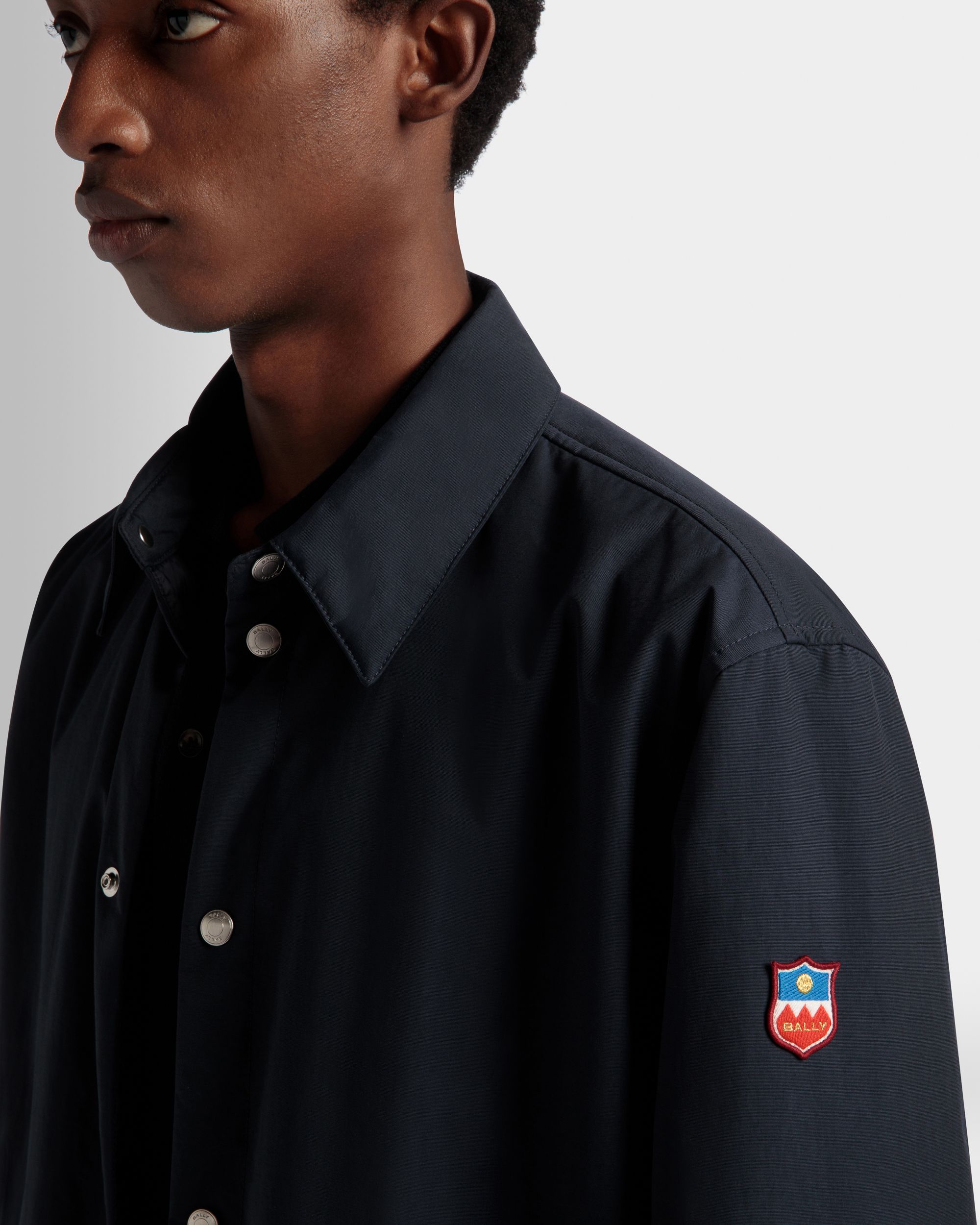 Gefütterte Hemdjacke Aus Nylon In Navy Blue - Herren - Bally - 04