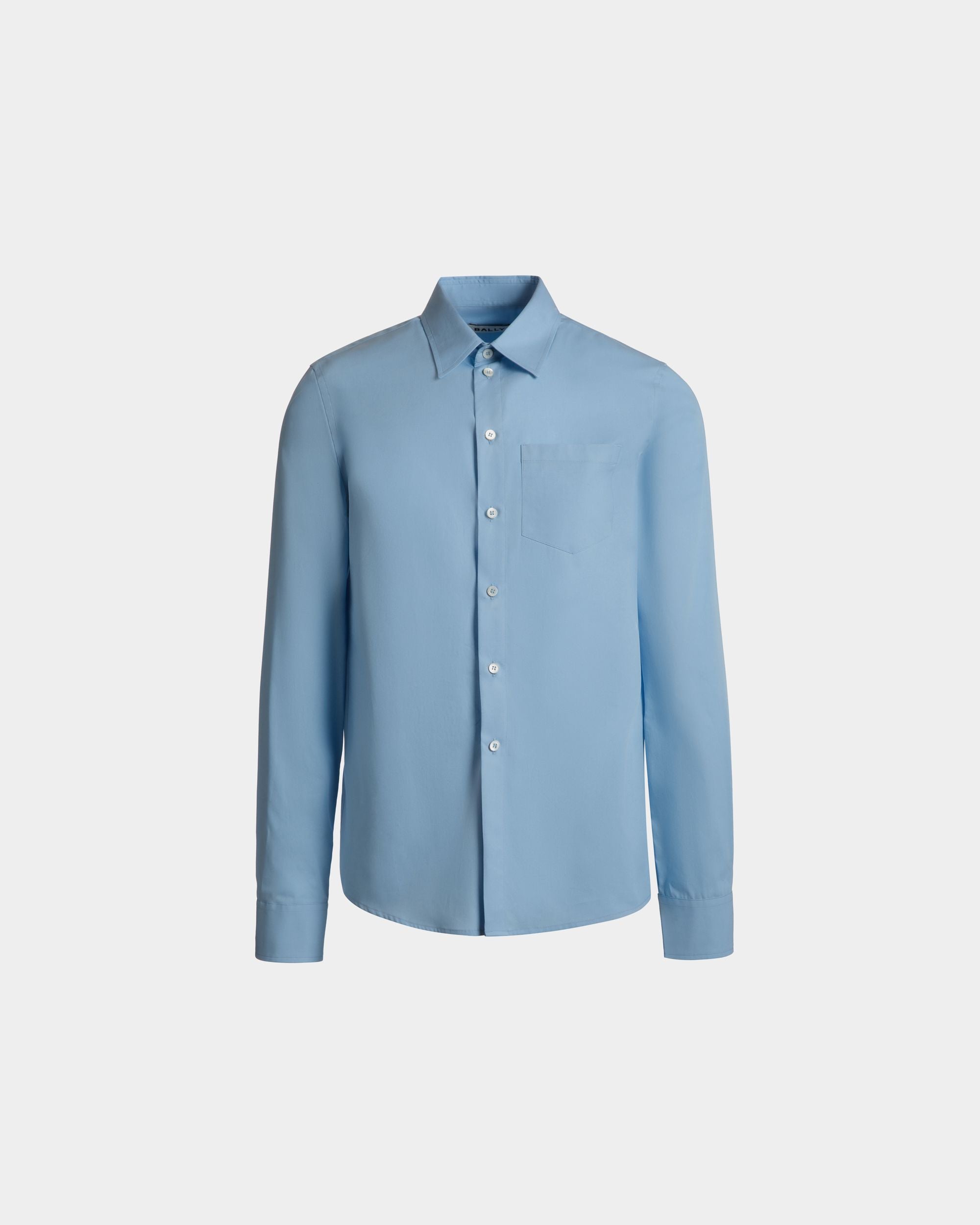 Langärmeliges Hemd Aus Baumwolle In Light Blue - Herren - Bally - 01