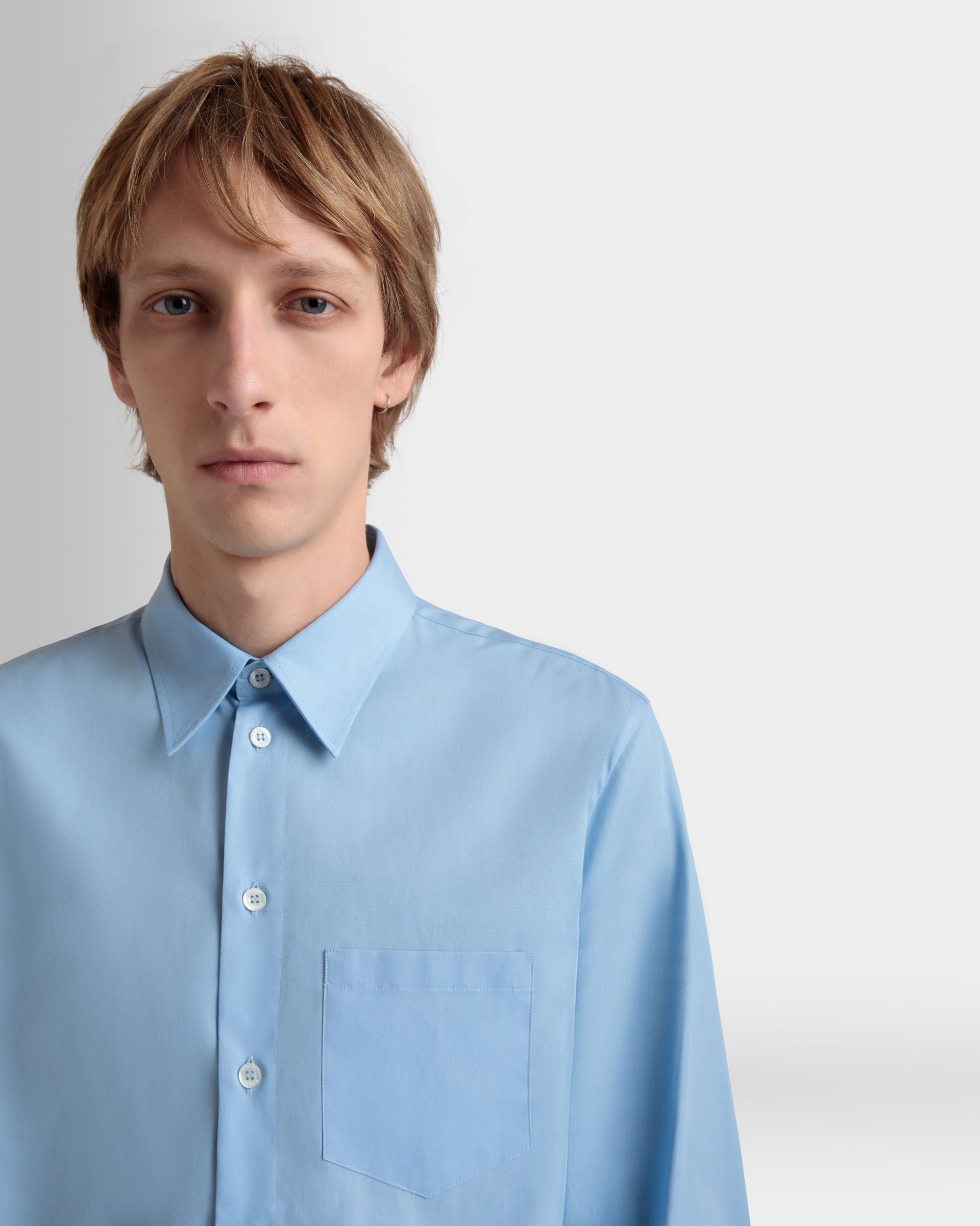 Langärmeliges Hemd Aus Baumwolle In Light Blue - Herren - Bally - 03