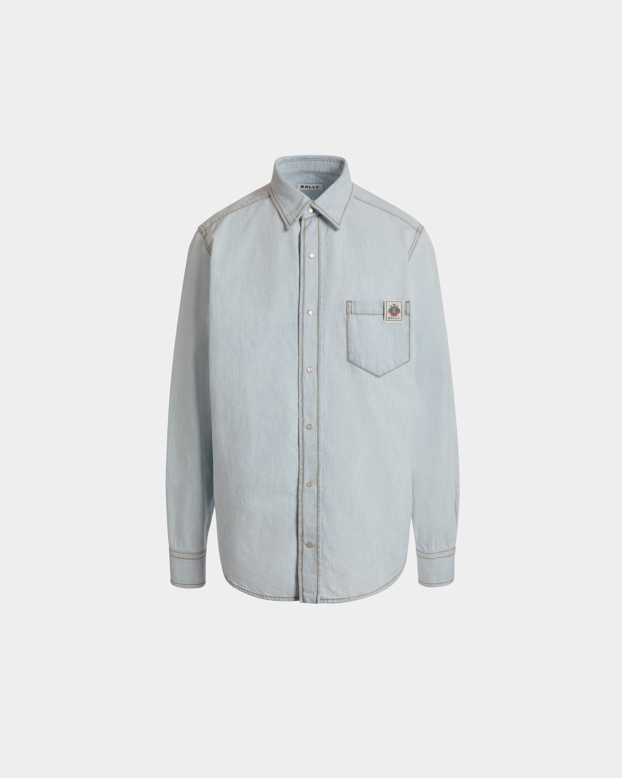 Langärmeliges Hemd Aus Baumwolle In Light Blue - Herren - Bally - 01