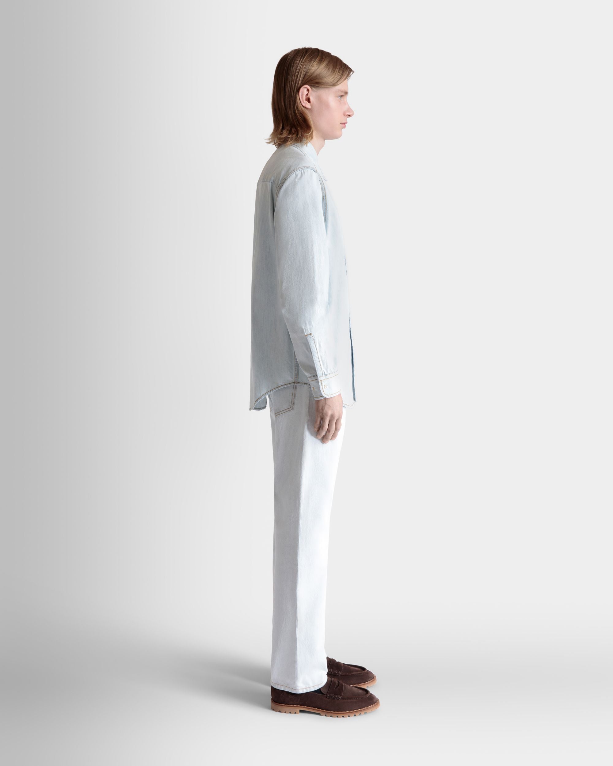 Langärmeliges Hemd Aus Baumwolle In Light Blue - Herren - Bally - 05