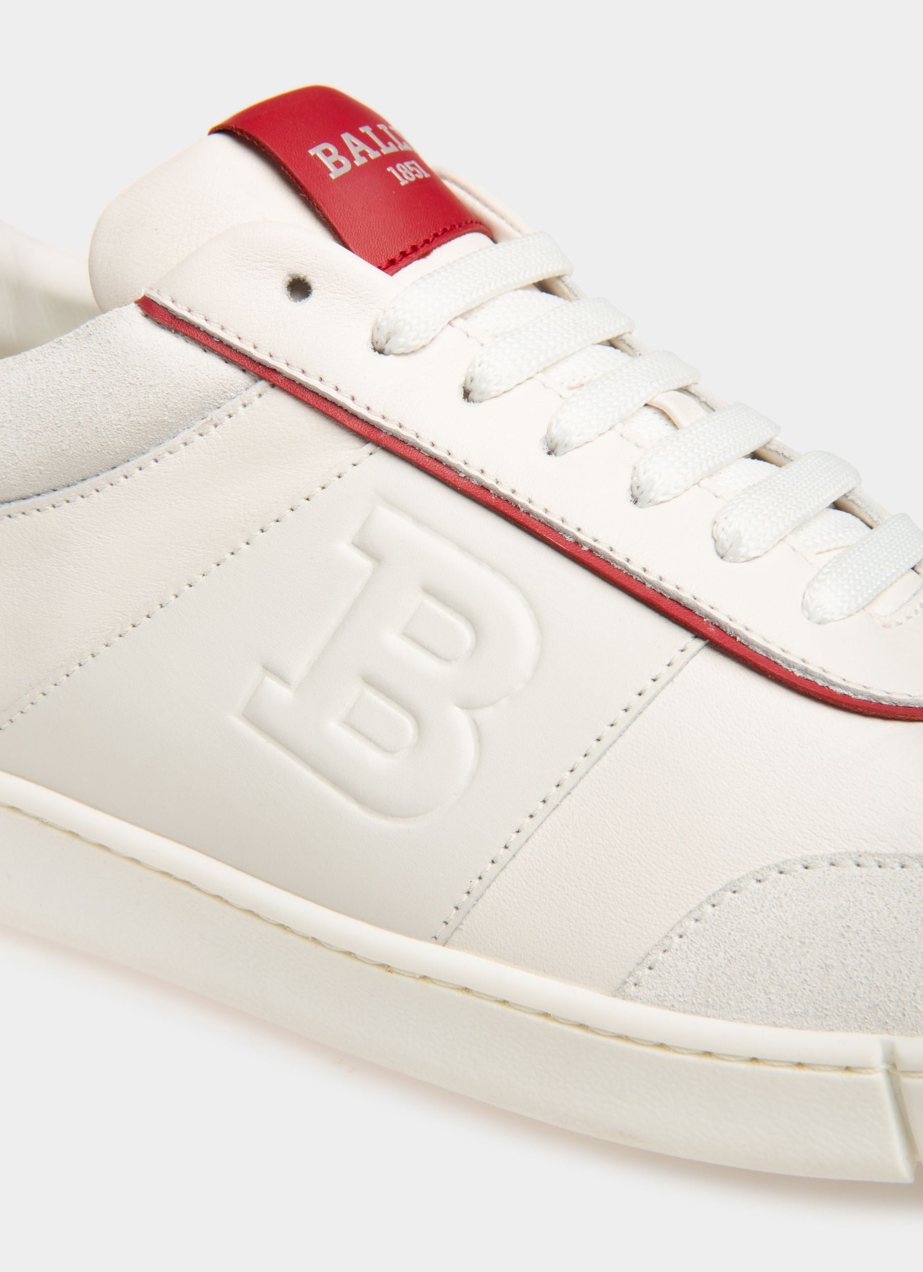 Wallys Sneaker Aus Weissem Und Rotem Leder Und Wildleder - Herren - Bally - 06