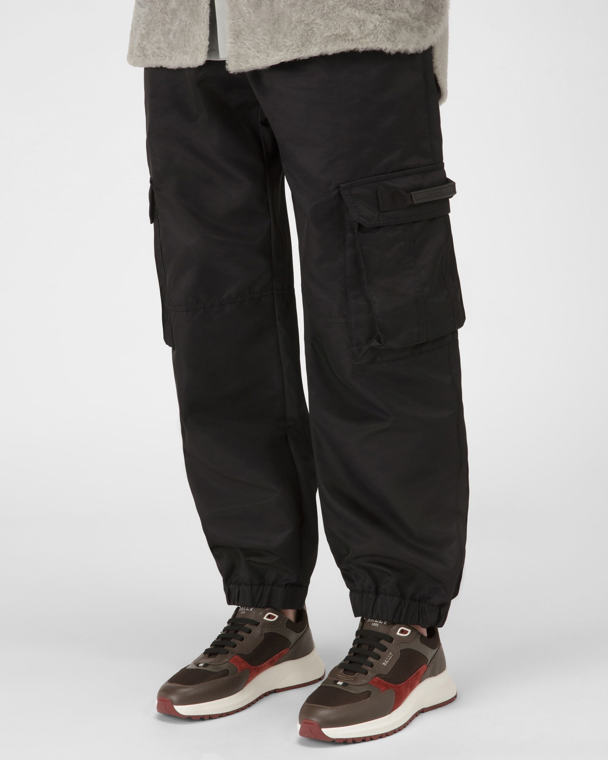 Dave Sneaker Aus Leder Und Stoff In Ebenholzbraun Und Militärgrün - Herren - Bally - 02