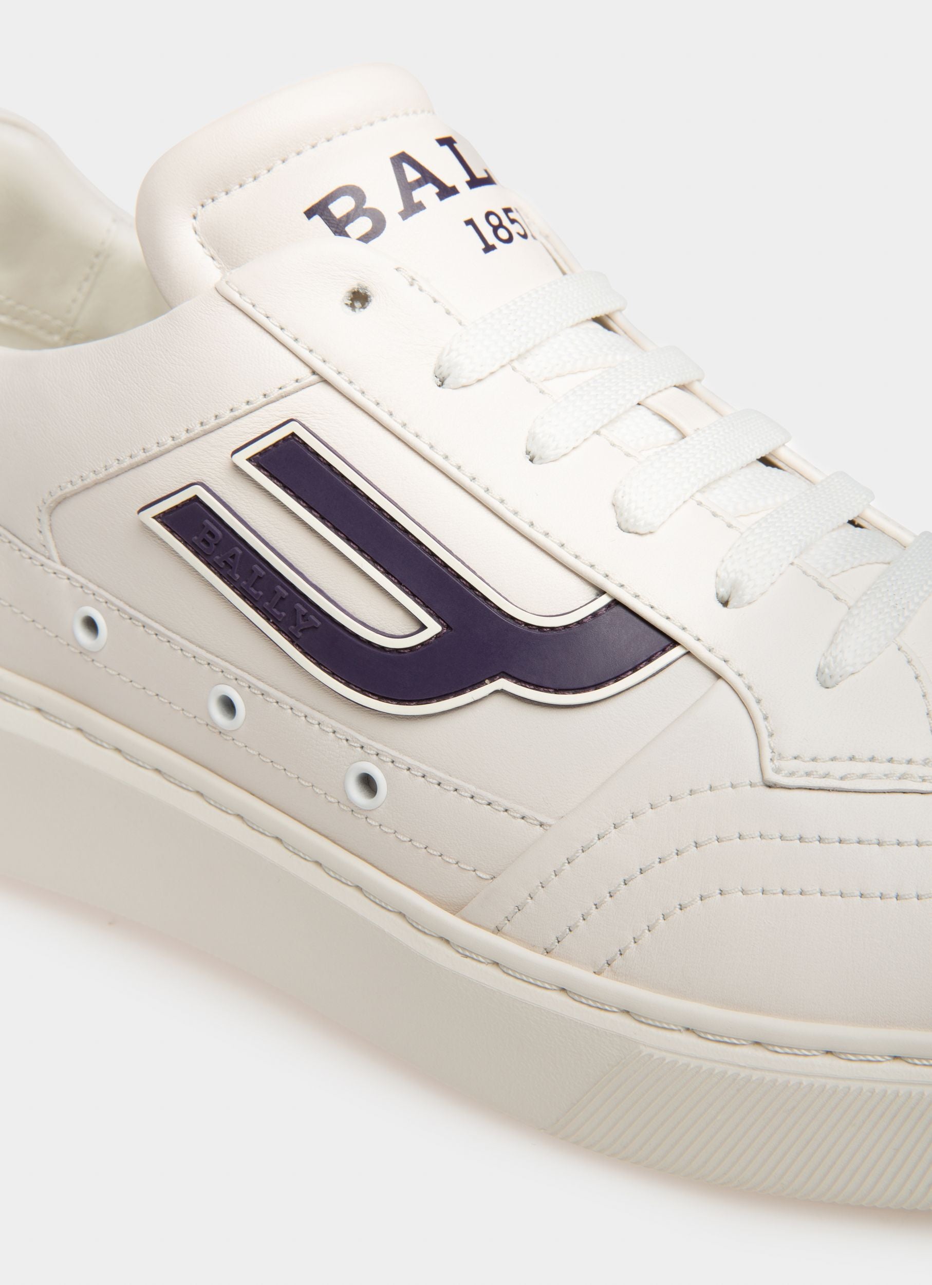 Triumph Sneaker Aus Weißem Und Orchideenfarbenem Leder - Herren - Bally - 05