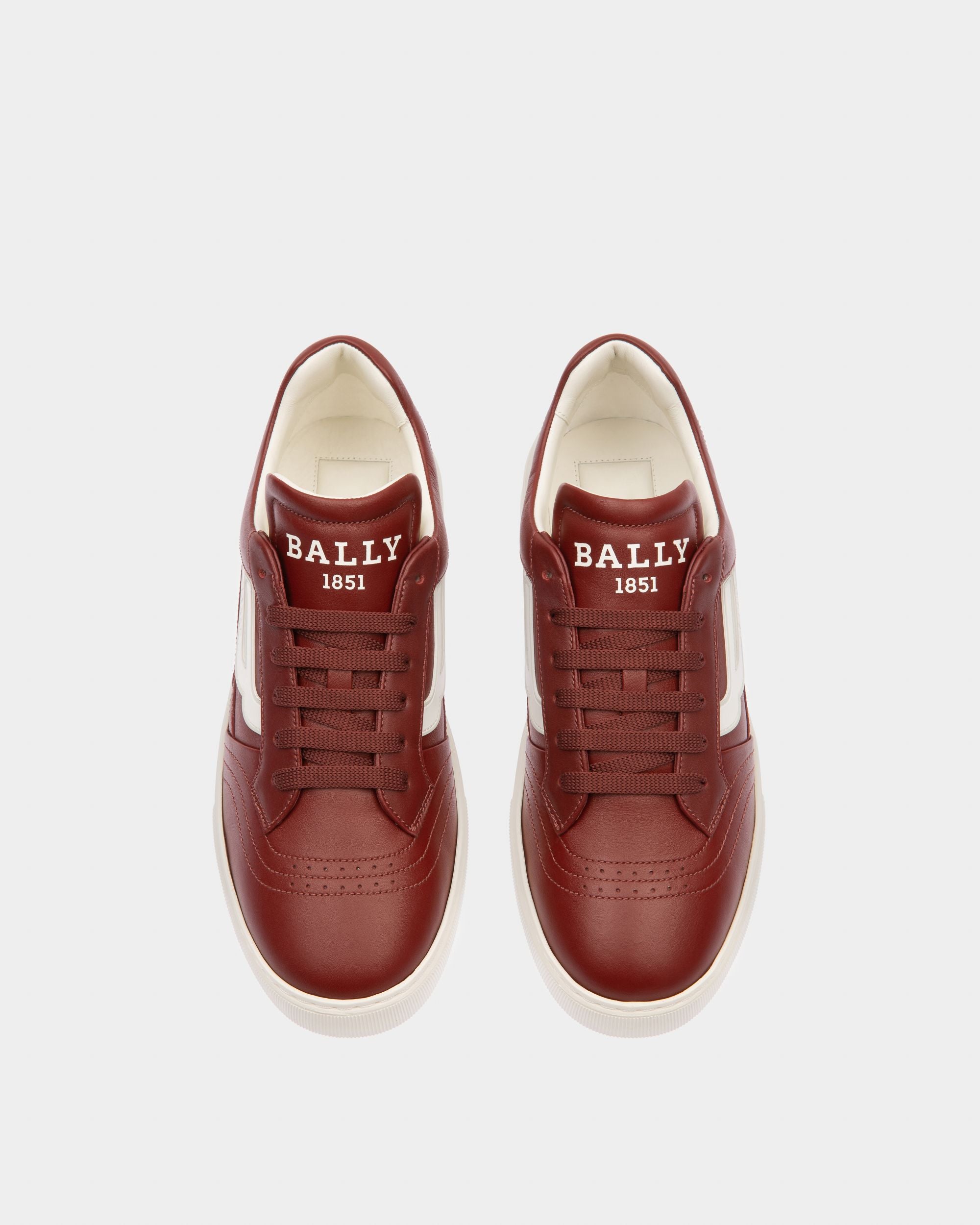 Triumph Sneaker Aus Heritage-Rotem Und Weißem Leder - Herren - Bally - 02