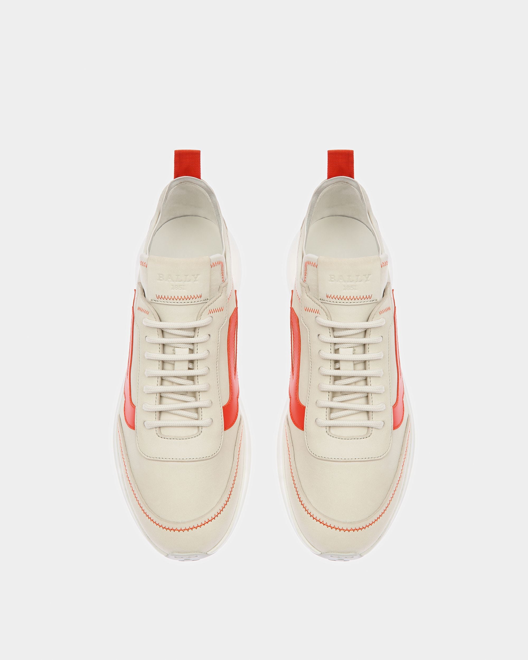 Darys Sneakers Aus Leder In Staubweiß Und Orange - Herren - Bally - 02