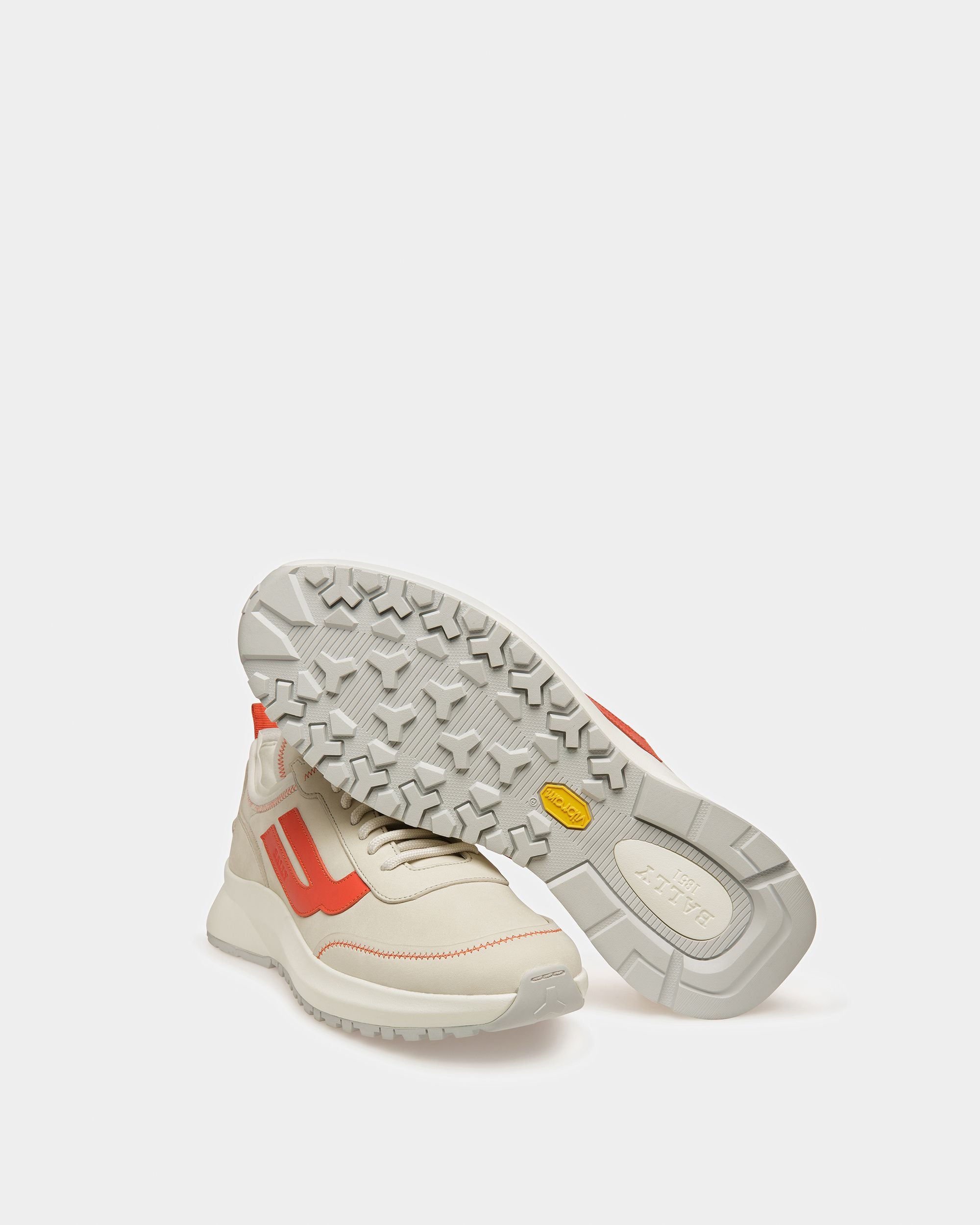 Darys Sneakers Aus Leder In Staubweiß Und Orange - Herren - Bally - 04