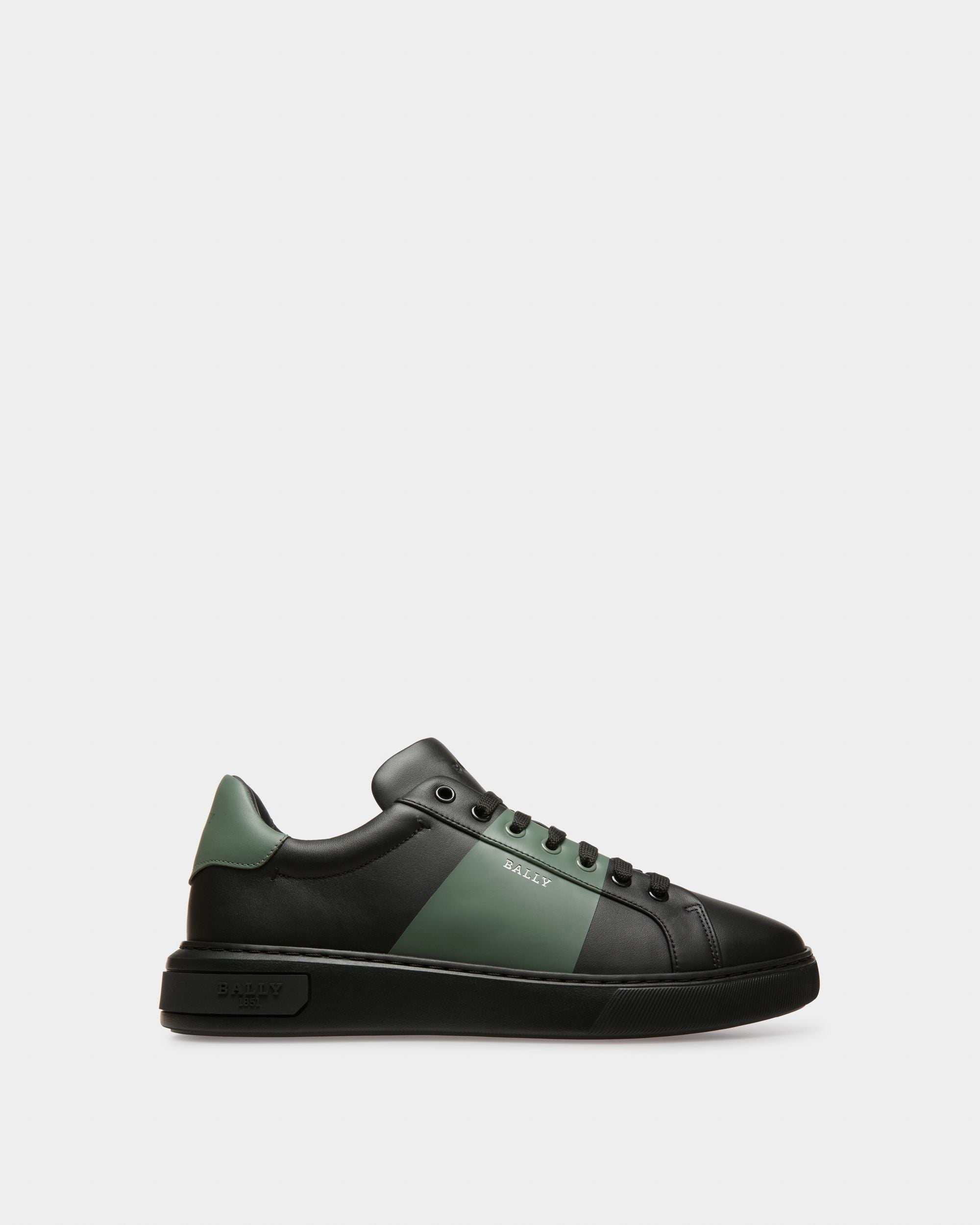 Mitty Leder-Sneaker In Schwarz Und Grün - Herren - Bally - 01
