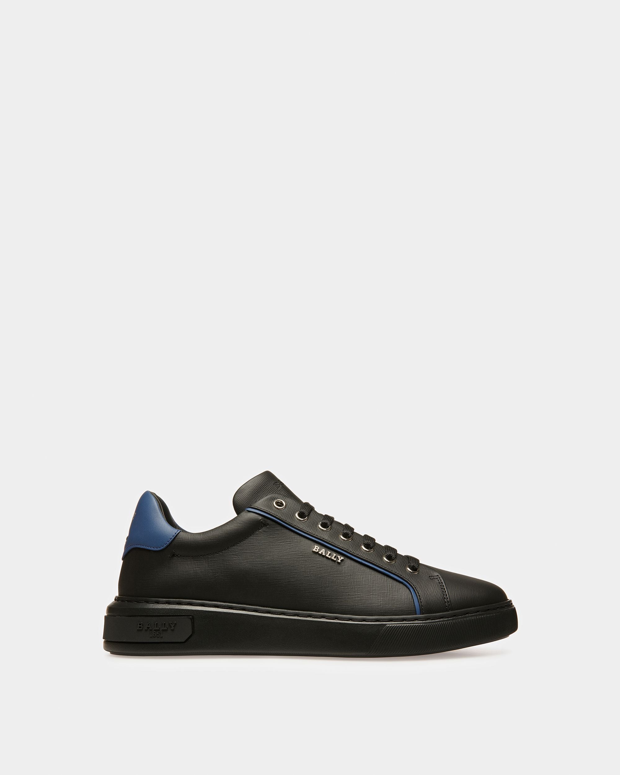 Manuel Leder-Sneaker In Schwarz Und Neonblau - Herren - Bally - 01