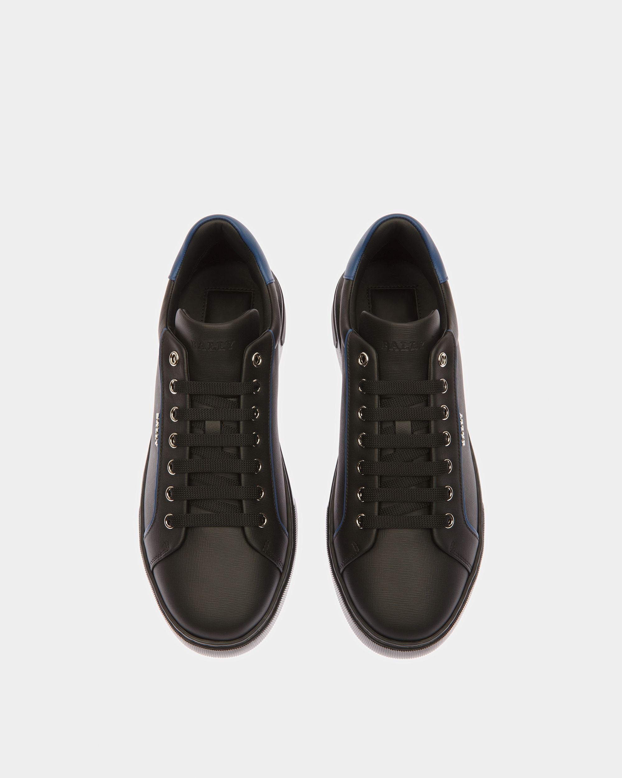 Manuel Leder-Sneaker In Schwarz Und Neonblau - Herren - Bally - 02