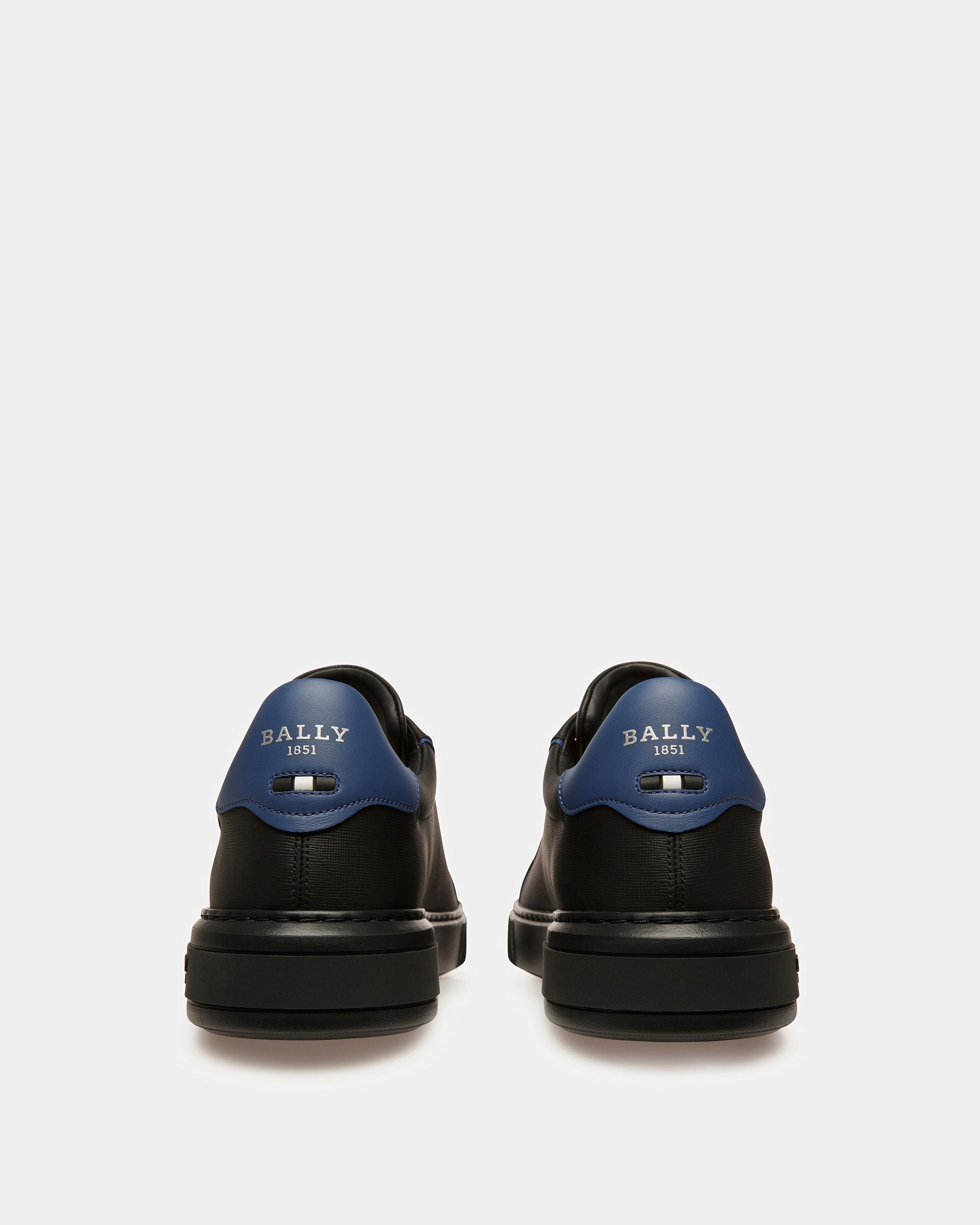 Manuel Leder-Sneaker In Schwarz Und Neonblau - Herren - Bally - 04