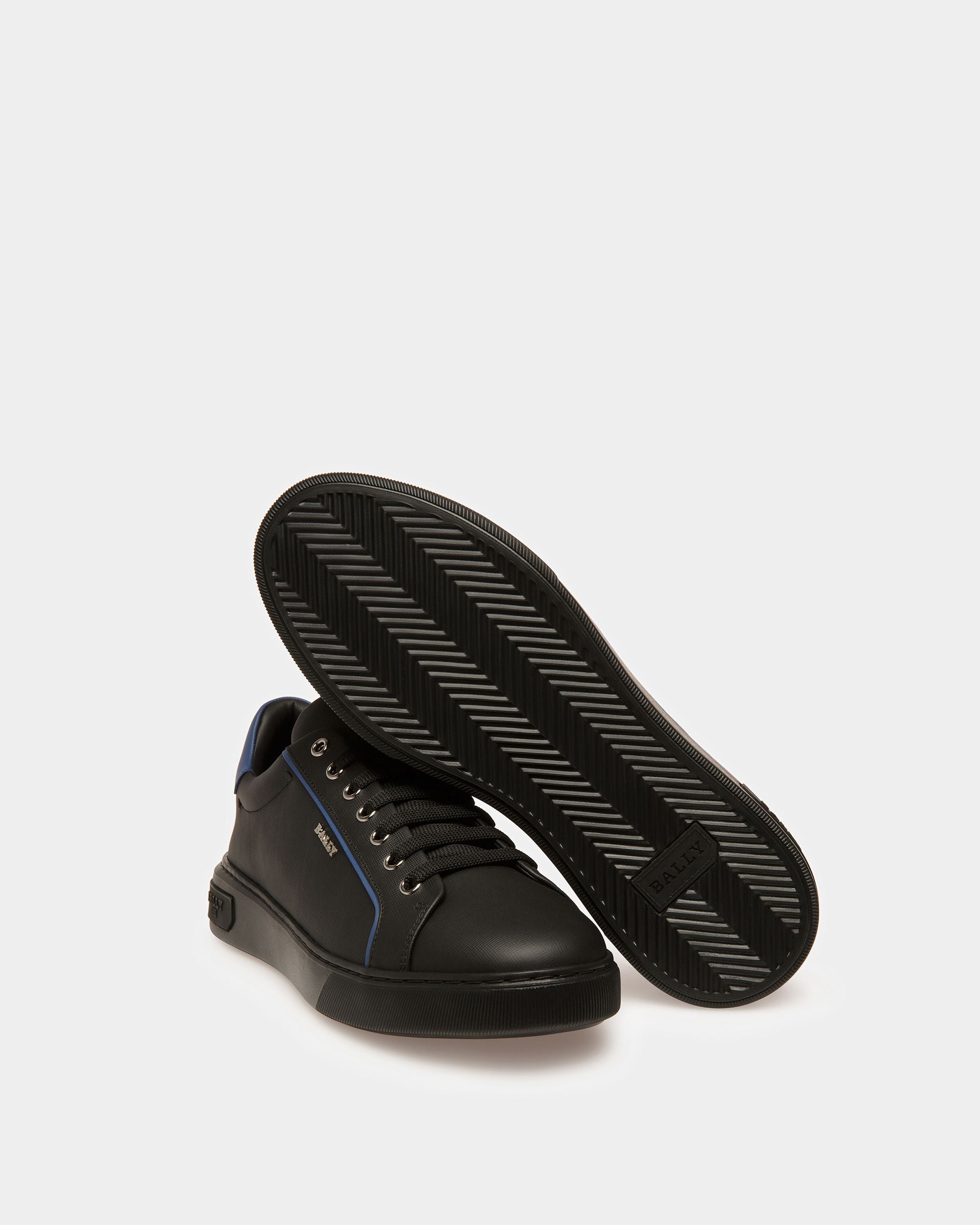 Manuel Leder-Sneaker In Schwarz Und Neonblau - Herren - Bally - 05