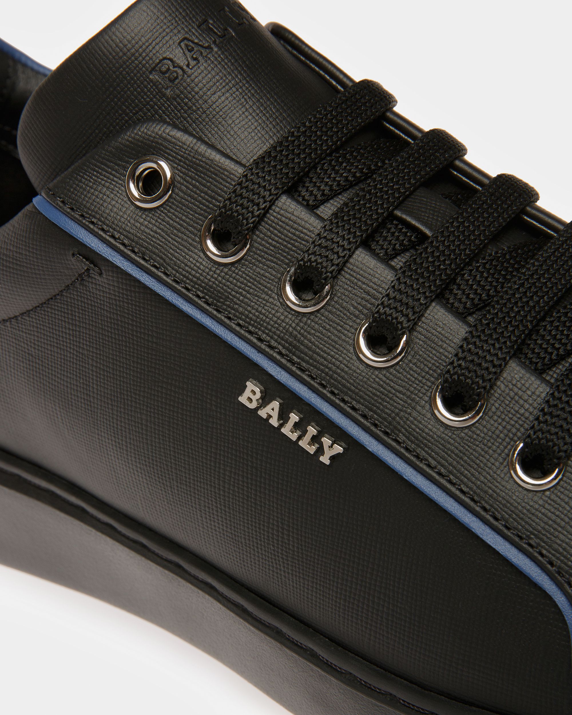 Manuel Leder-Sneaker In Schwarz Und Neonblau - Herren - Bally - 06