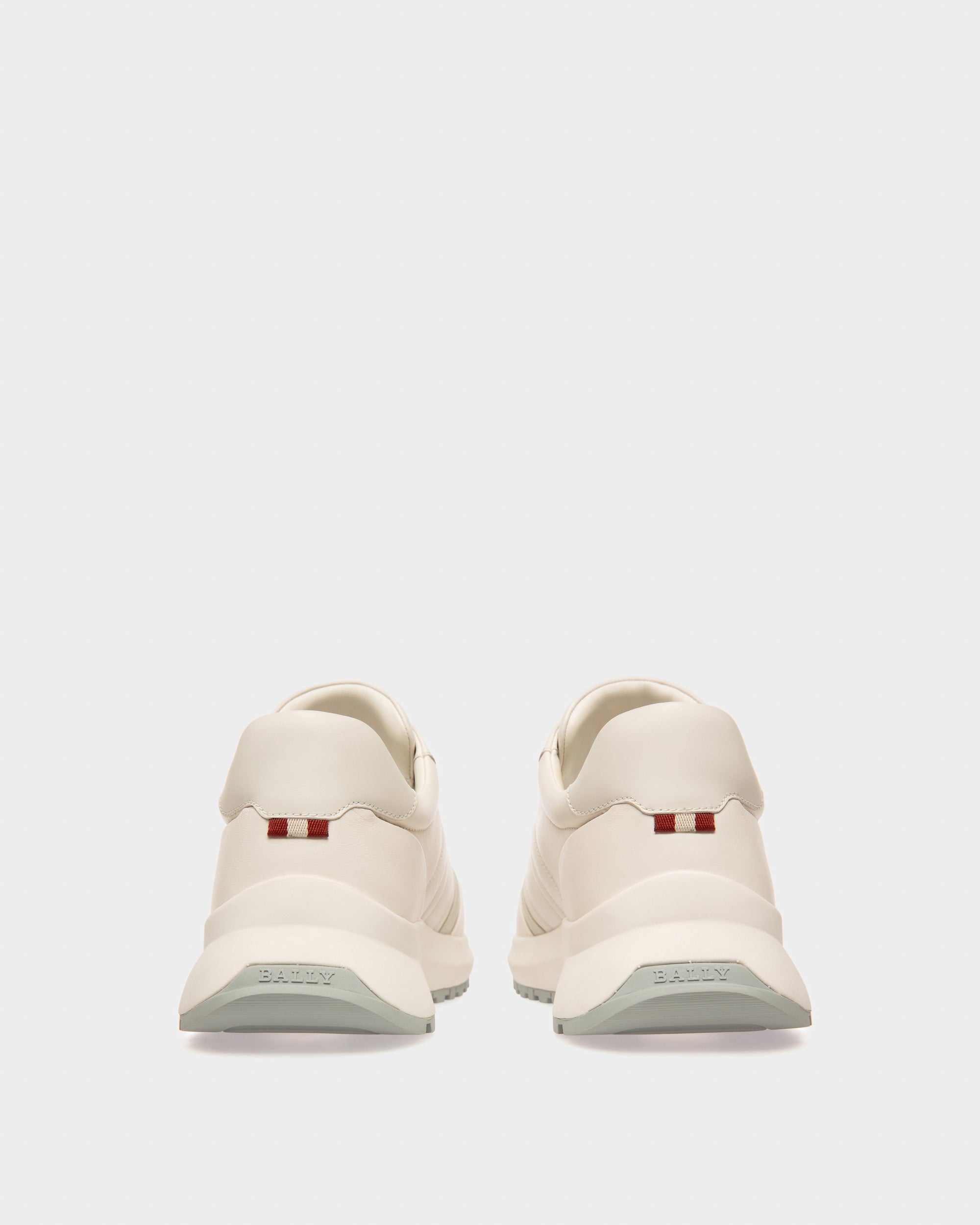Dessye Sneaker Aus Leder Und Textil In Weiß Und Elfenbein - Herren - Bally - 03