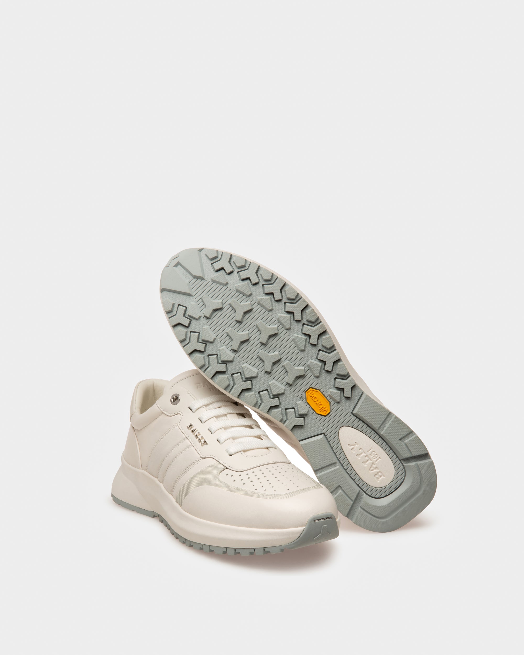 Dessye Sneaker Aus Leder Und Textil In Weiß Und Elfenbein - Herren - Bally - 04