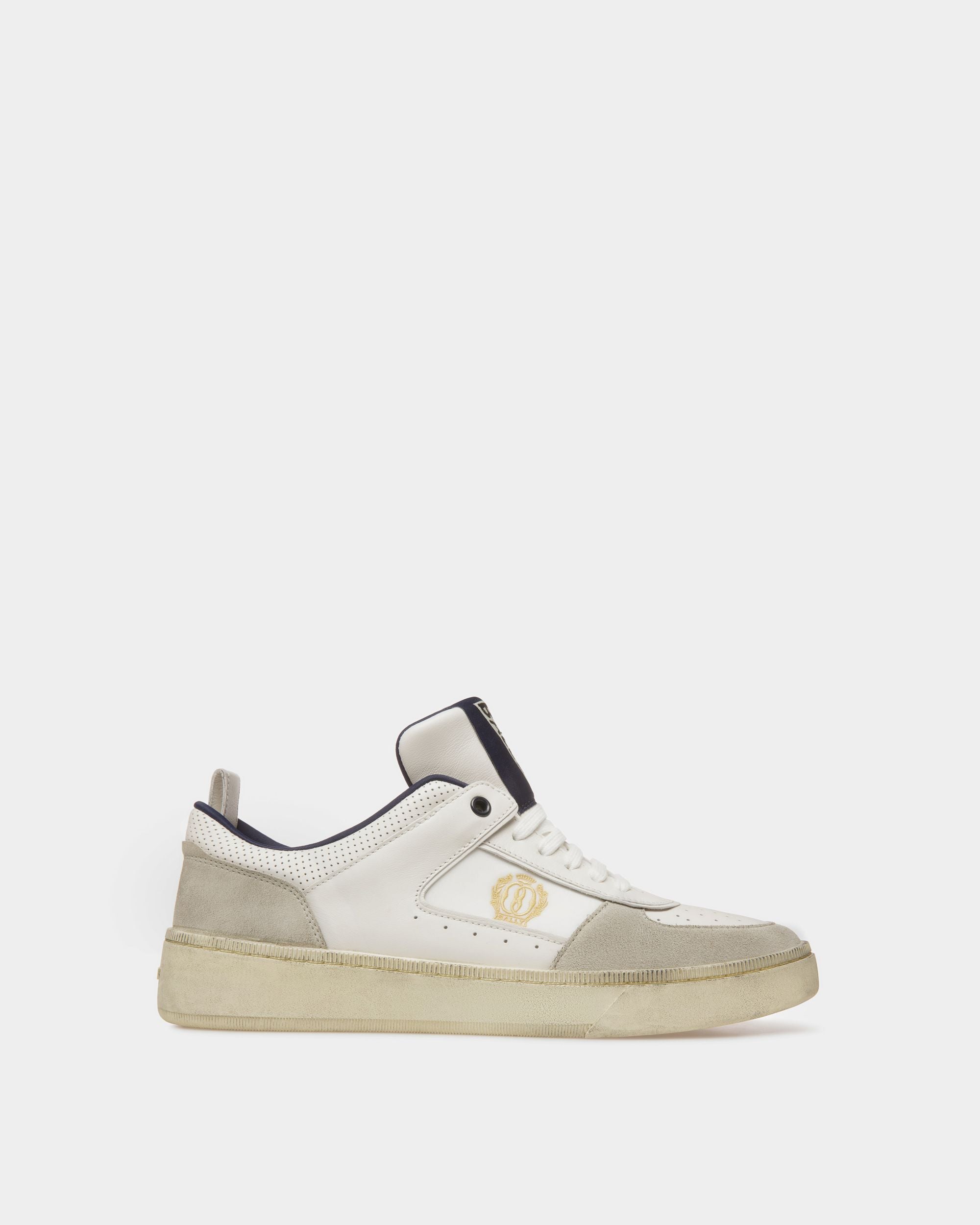 Raise Sneaker Aus Leder und Stoff in Staubweiß und Mitternachtsblau - Herren - Bally - 01