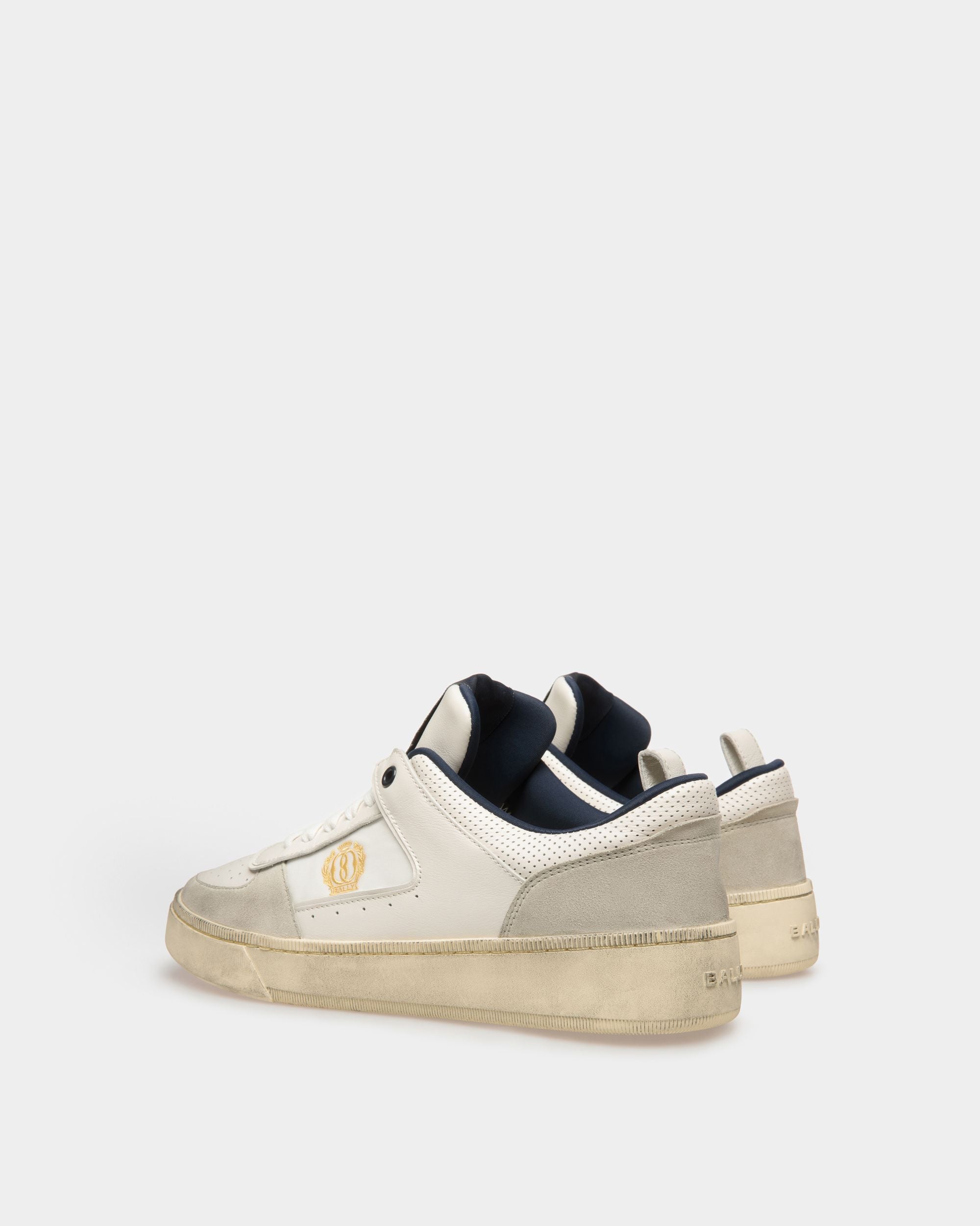 Raise Sneaker Aus Leder und Stoff in Staubweiß und Mitternachtsblau - Herren - Bally - 03