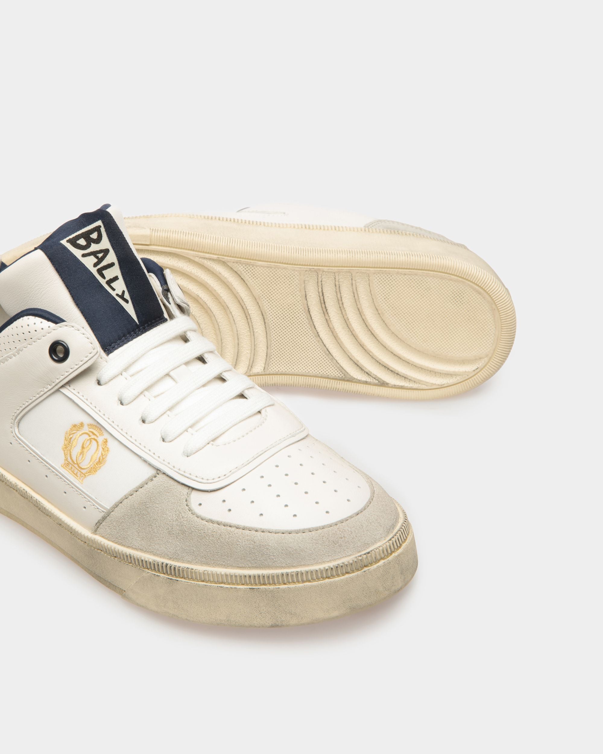 Raise Sneaker Aus Leder und Stoff in Staubweiß und Mitternachtsblau - Herren - Bally - 04