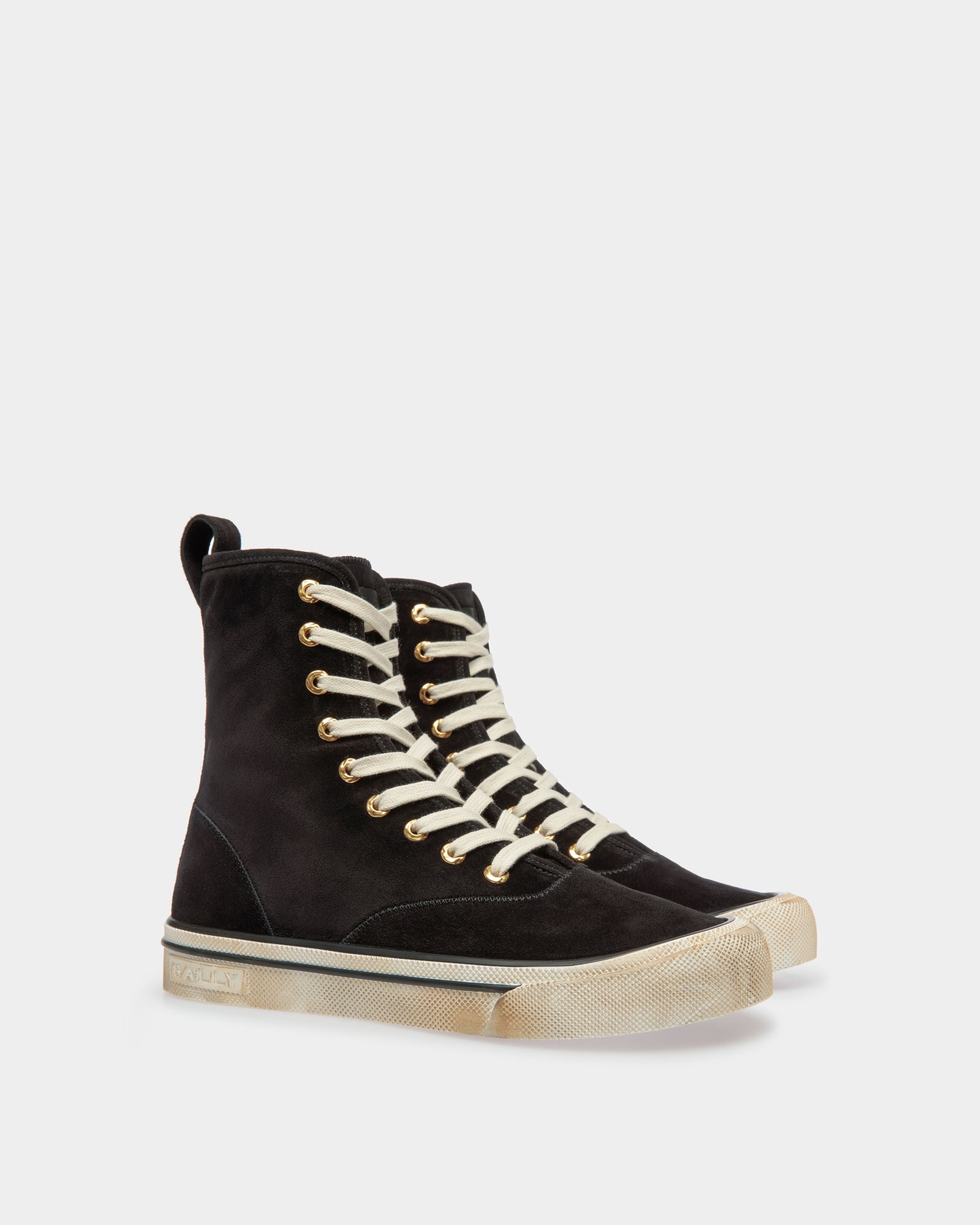 Santa Ana High-Top-Sneaker Aus Schwarzem Veloursleder - Herren - Bally - 02