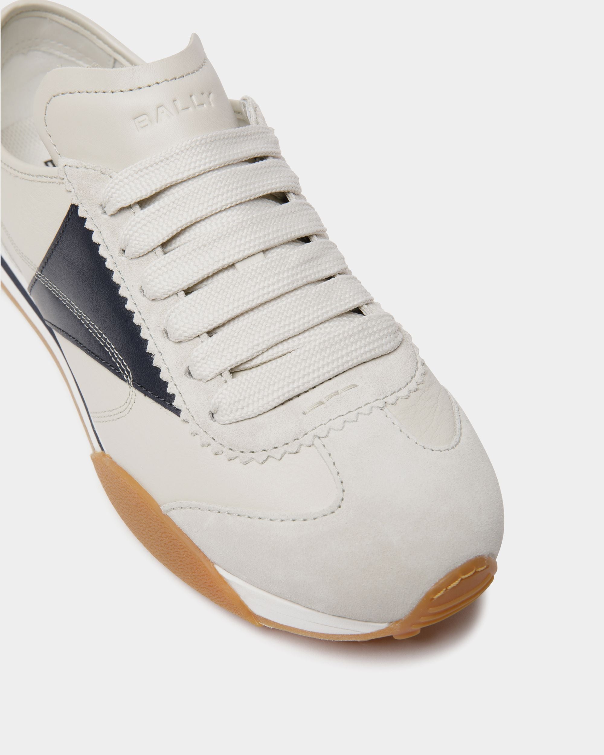 Sussex Sneaker aus weißem und Navy blau Leder - Herren - Bally - 04