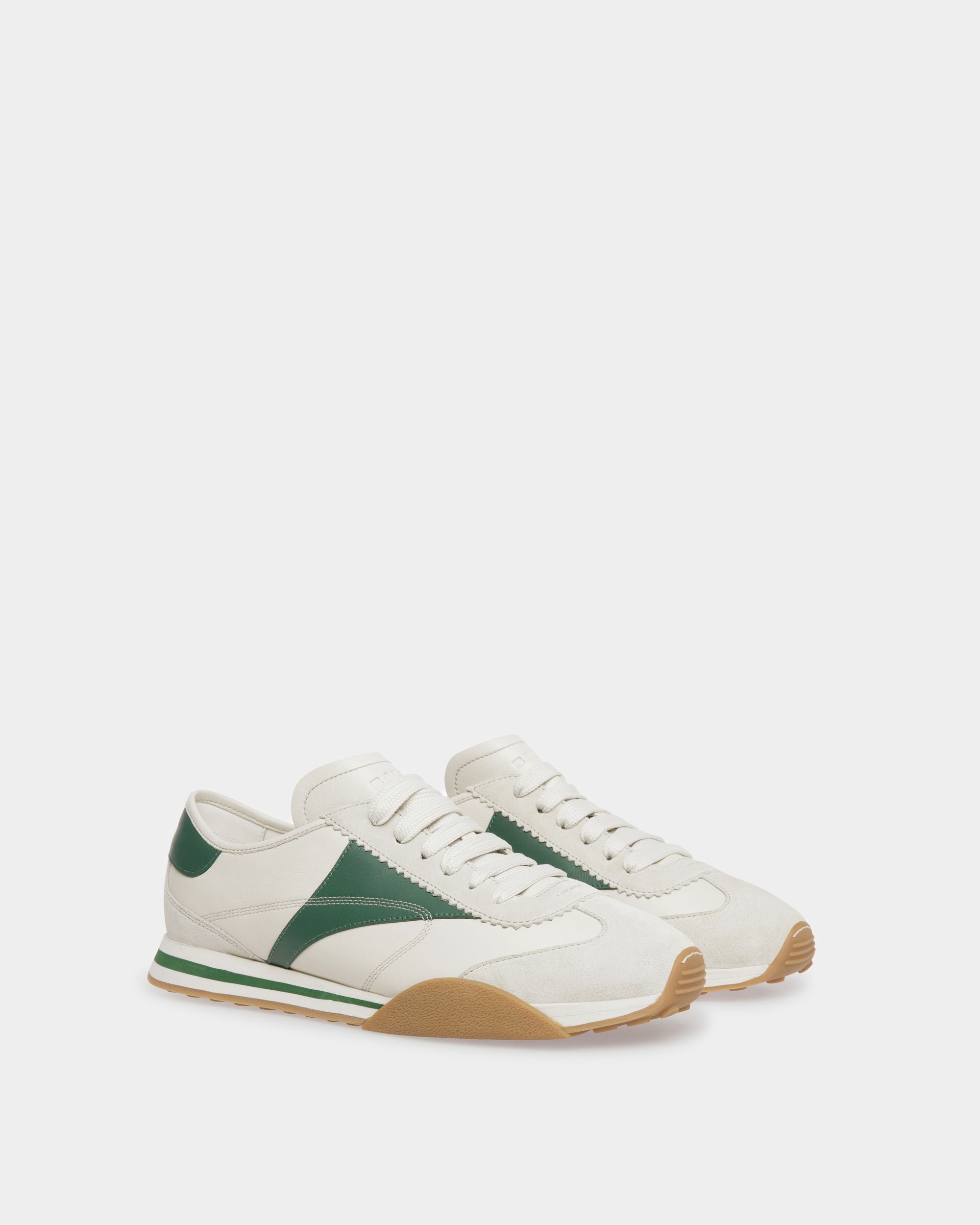 Sussex Sneaker Aus Leder In Staubweiß Und Kelly Green - Herren - Bally - 03