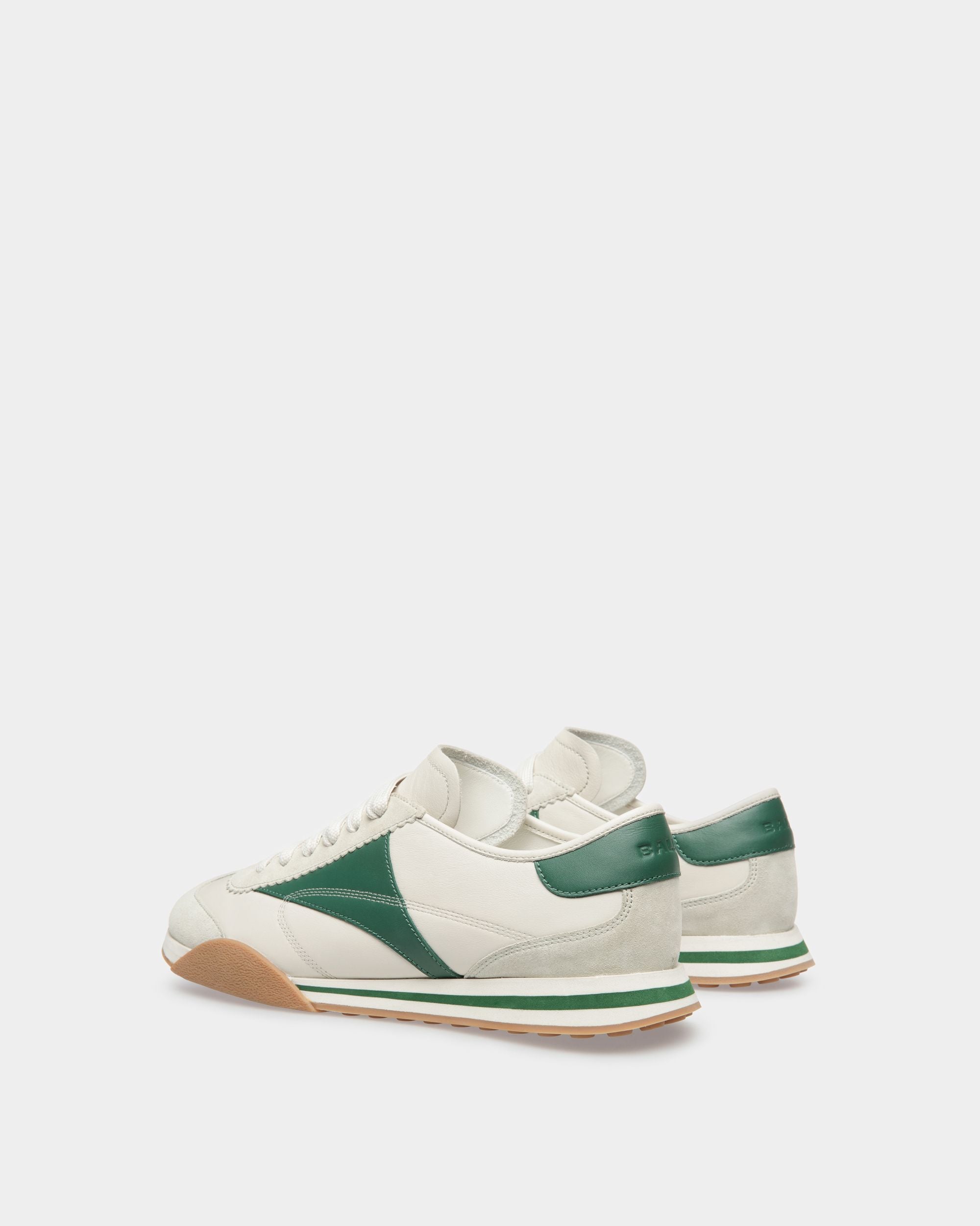 Sussex Sneaker Aus Leder In Staubweiß Und Kelly Green - Herren - Bally - 04