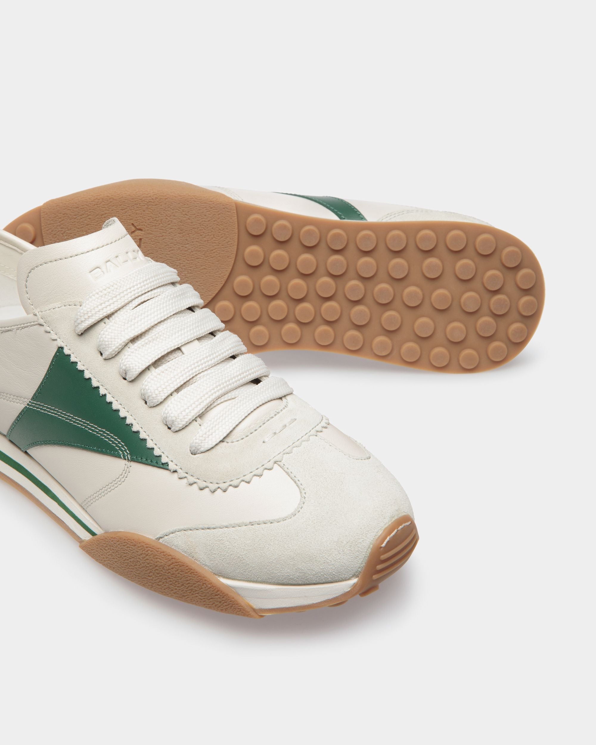Sussex Sneaker Aus Leder In Staubweiß Und Kelly Green - Herren - Bally - 05