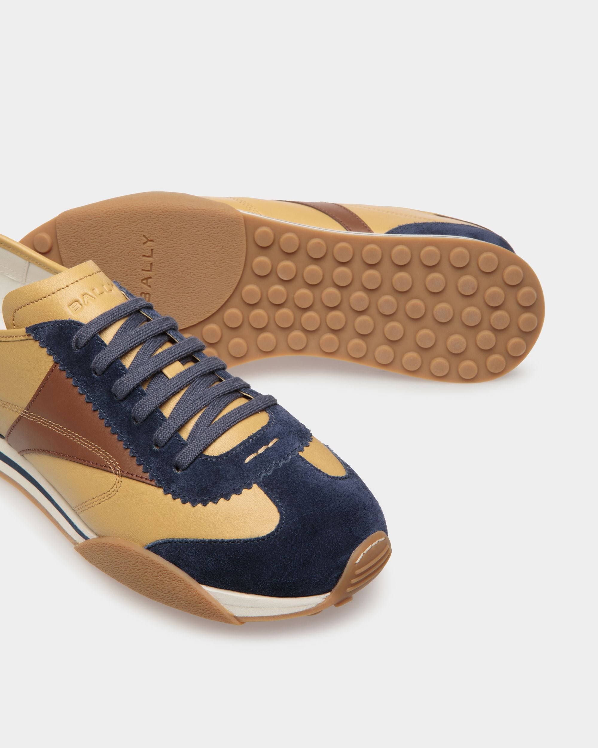Sussex Sneaker Aus Leder In Marineblau Und Braun - Herren - Bally - 05