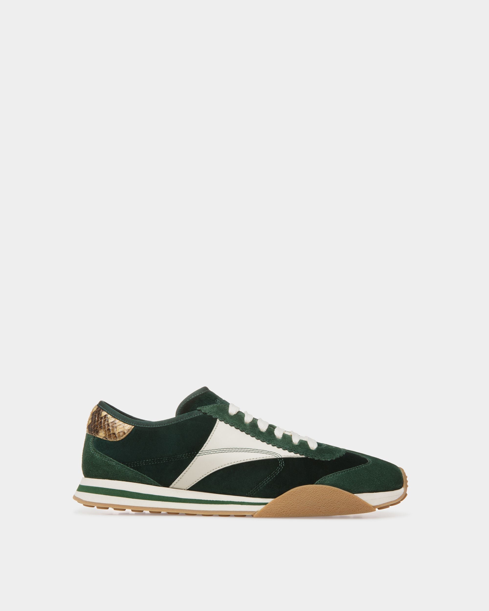 Sussex Sneaker Aus Leder Und Baumwolle In Grün Und Staubweiß - Herren - Bally - 01