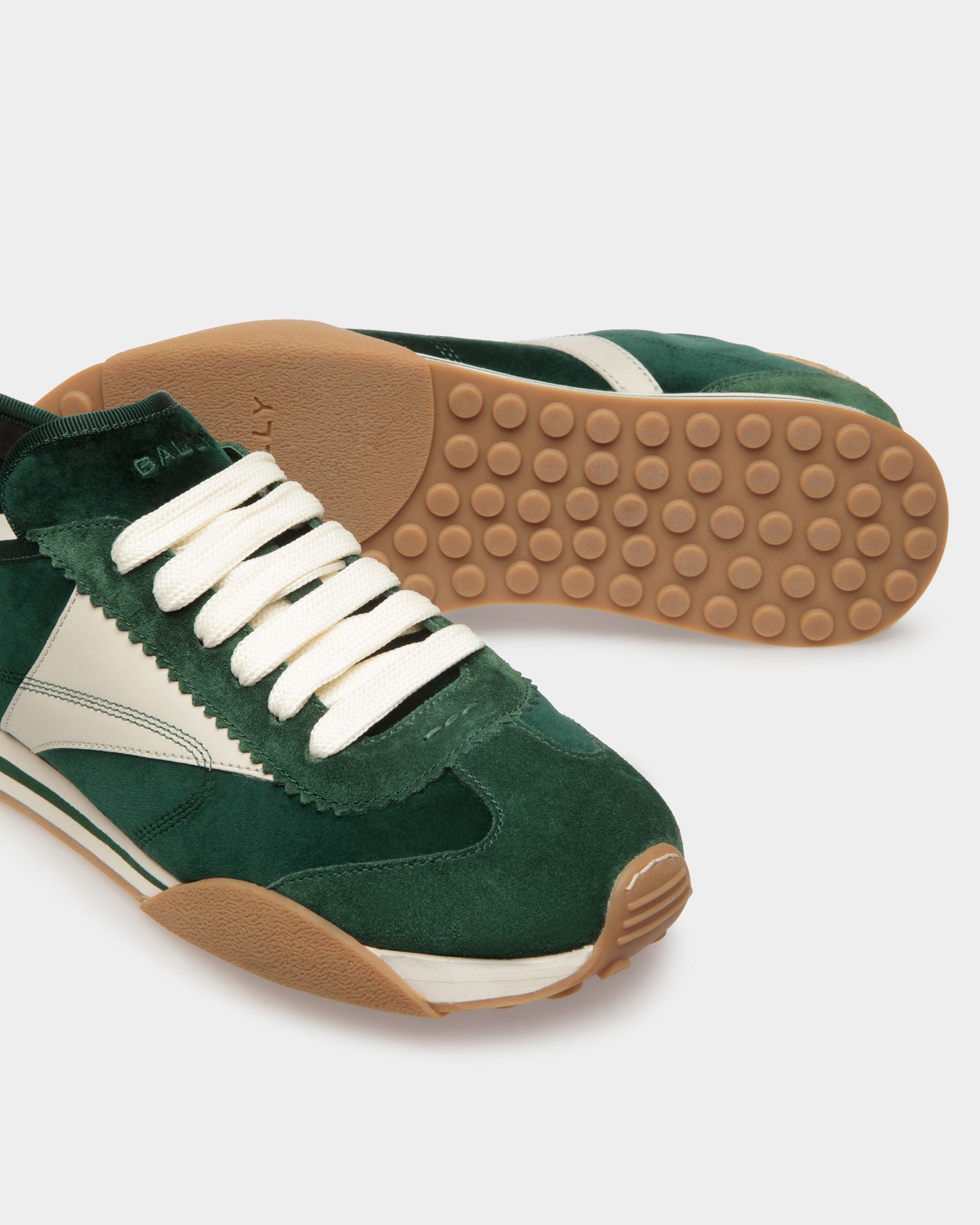 Sussex Sneaker Aus Leder Und Baumwolle In Grün Und Staubweiß - Herren - Bally - 05