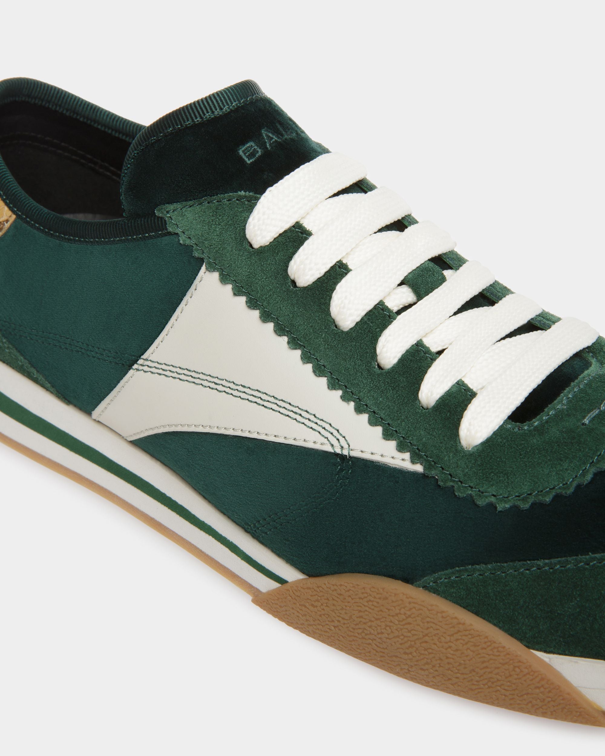 Sussex Sneaker Aus Leder Und Baumwolle In Grün Und Staubweiß - Herren - Bally - 06