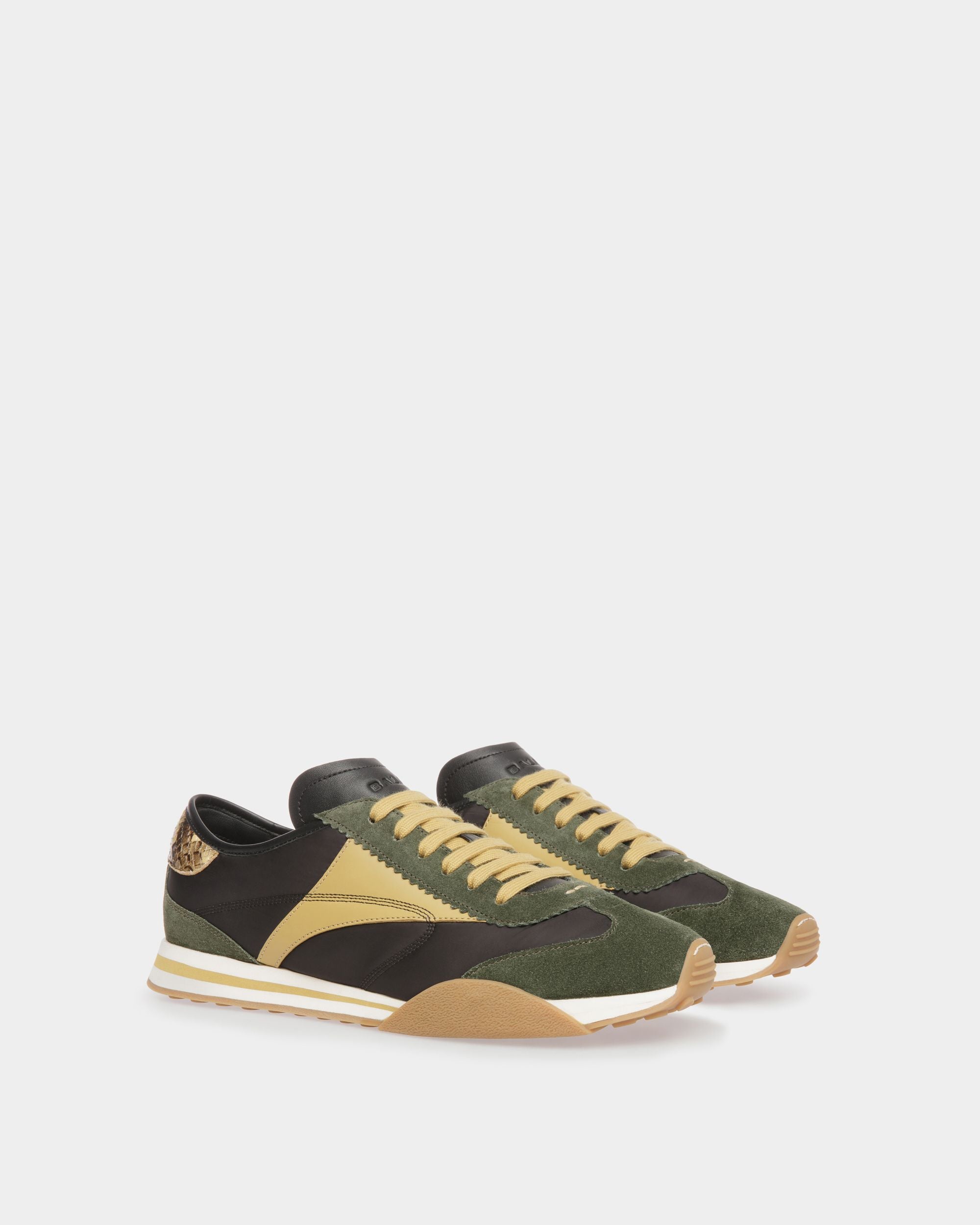 Sussex Sneaker Aus Leder und Stoff und Grün und Schwarz - Herren - Bally - 03