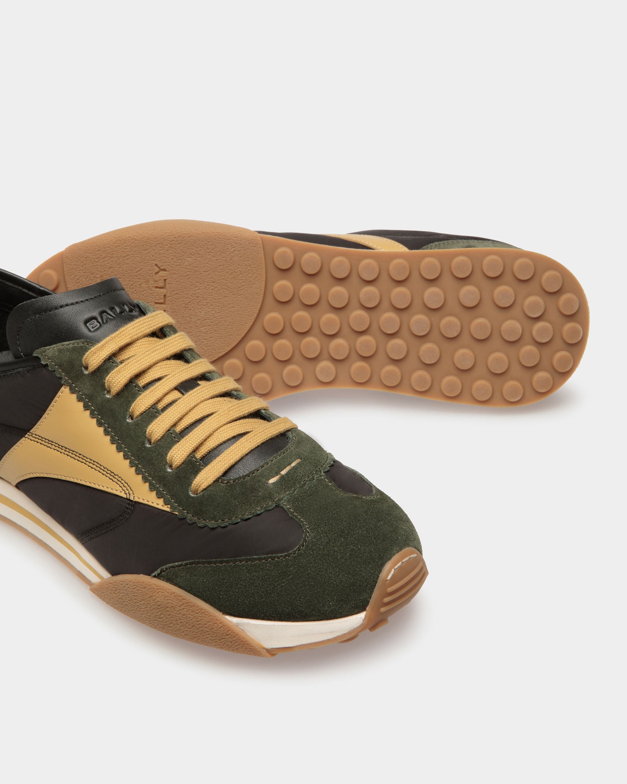 Sussex Sneaker Aus Leder und Stoff und Grün und Schwarz - Herren - Bally - 05