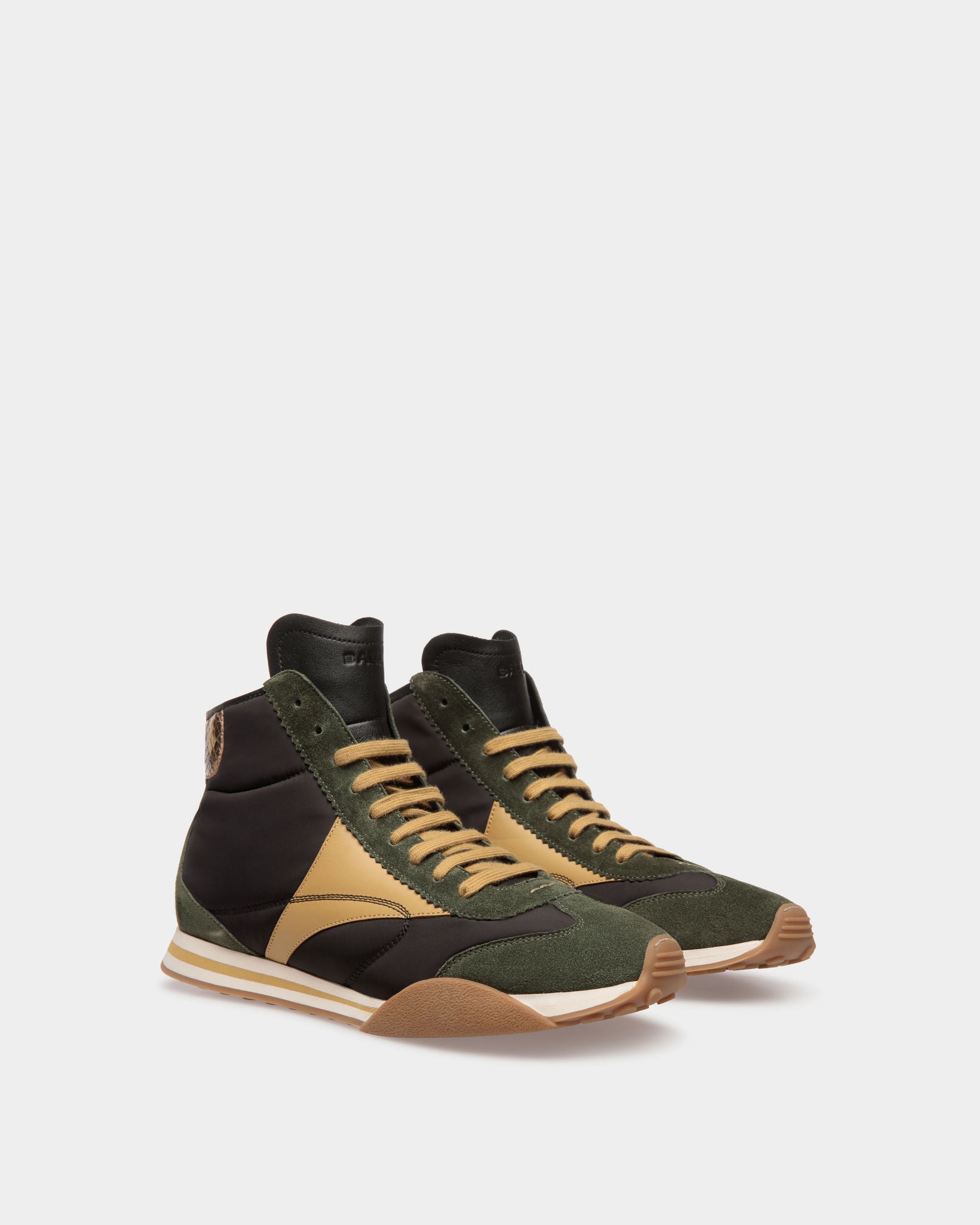 Sussex Sneaker Aus Leder und Stoff und Grün und Schwarz - Herren - Bally - 02