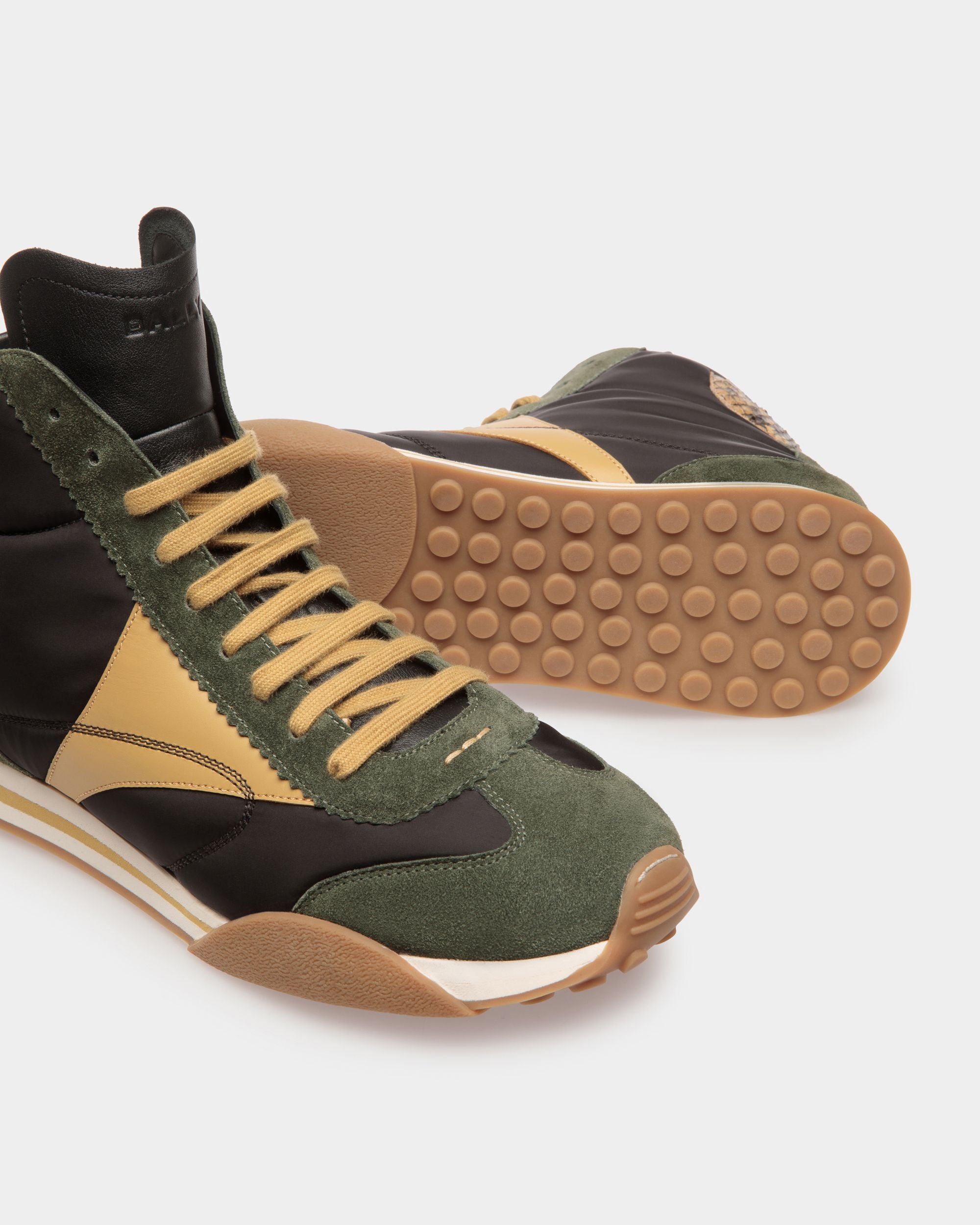 Sussex Sneaker Aus Leder und Stoff und Grün und Schwarz - Herren - Bally - 04