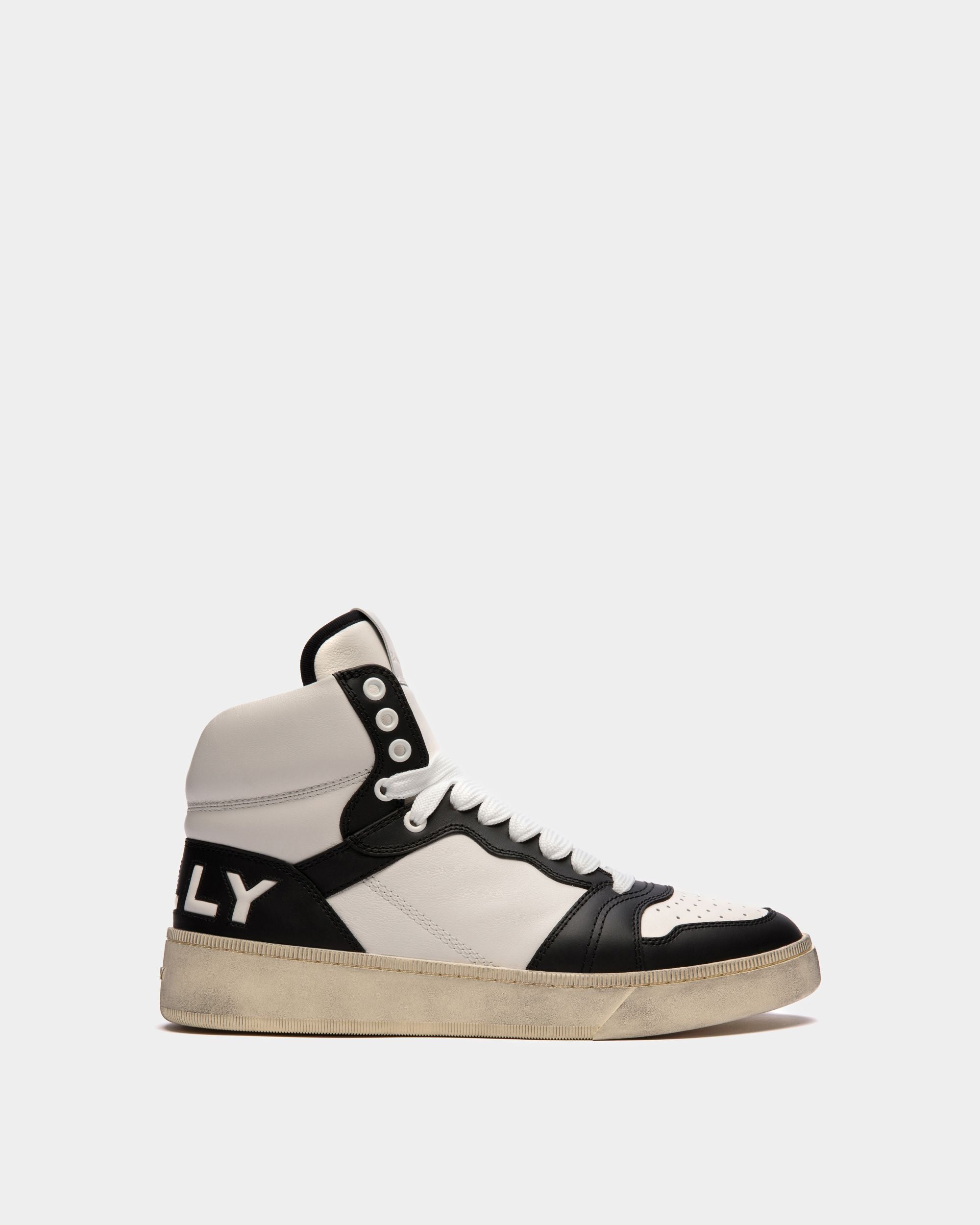 Raise High-Top-Sneaker Aus Leder In Schwarz Und Weiß - Herren - Bally - 01