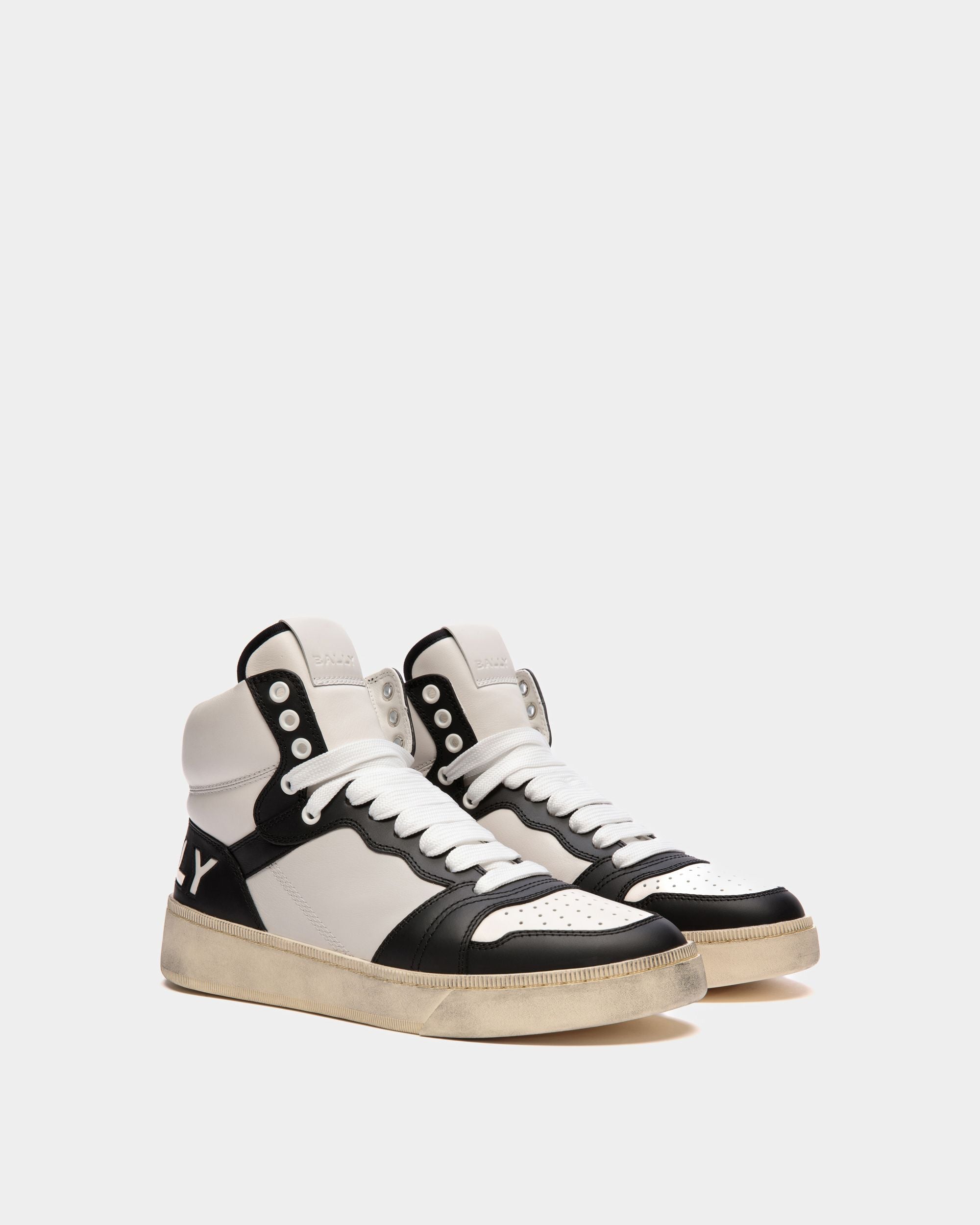 Raise High-Top-Sneaker Aus Leder In Schwarz Und Weiß - Herren - Bally - 02