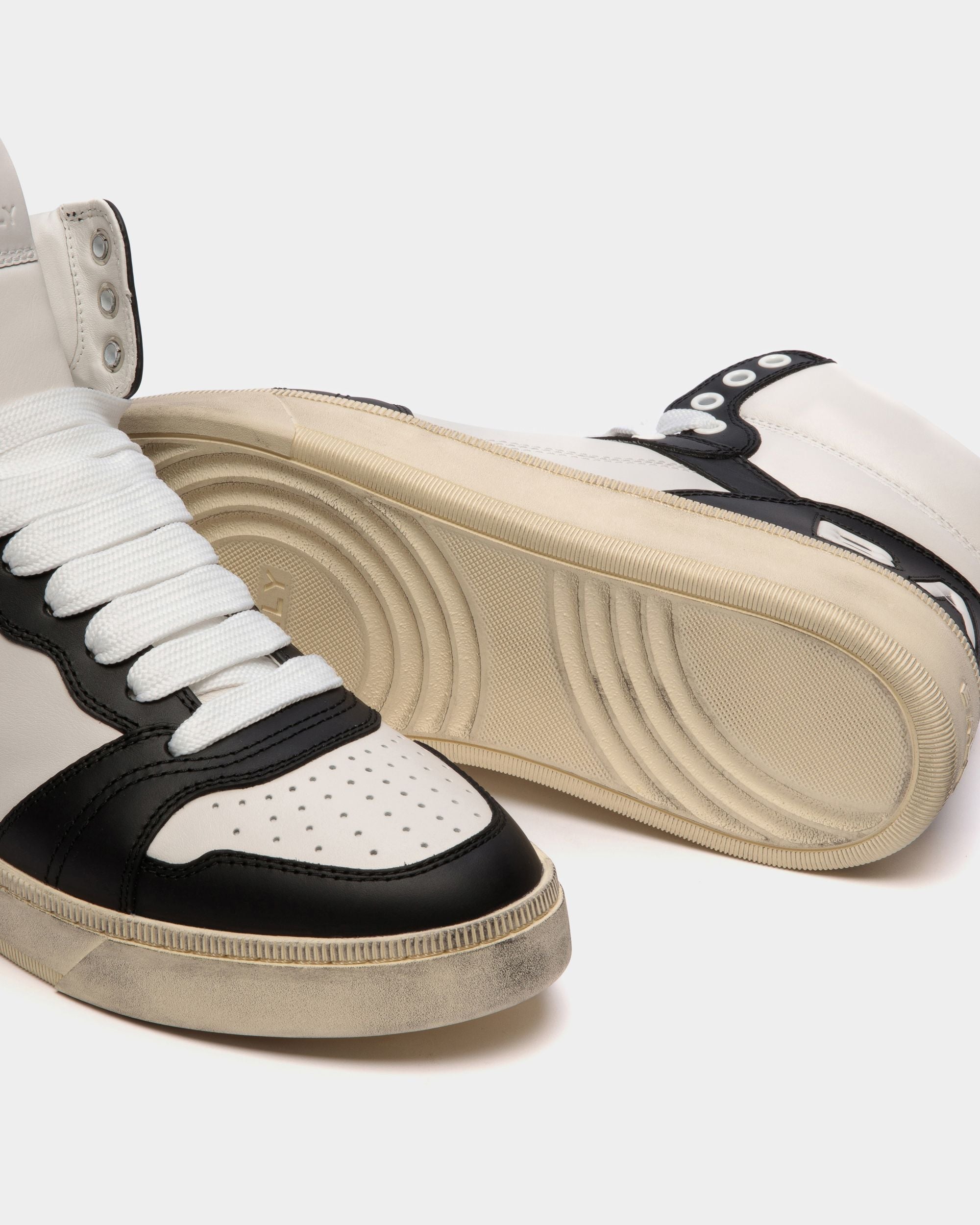 Raise High-Top-Sneaker Aus Leder In Schwarz Und Weiß - Herren - Bally - 04