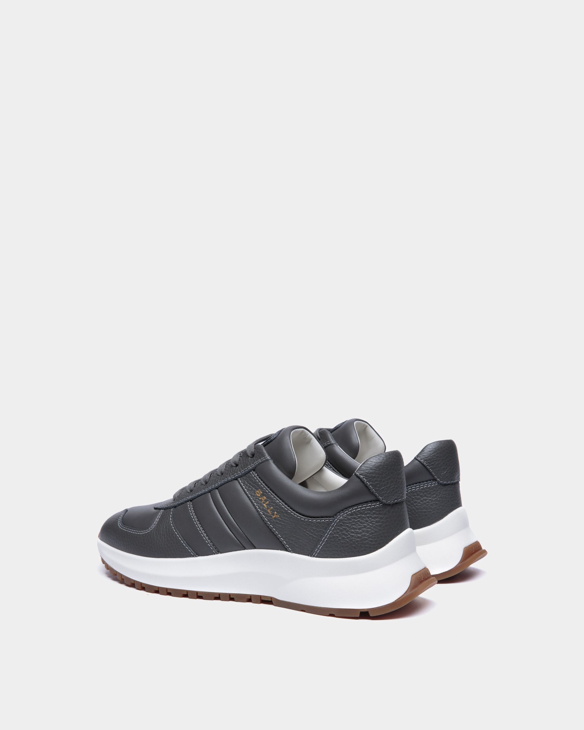 Outline Sneaker Aus Genarbtem Leder In Grau - Herren - Bally - 01