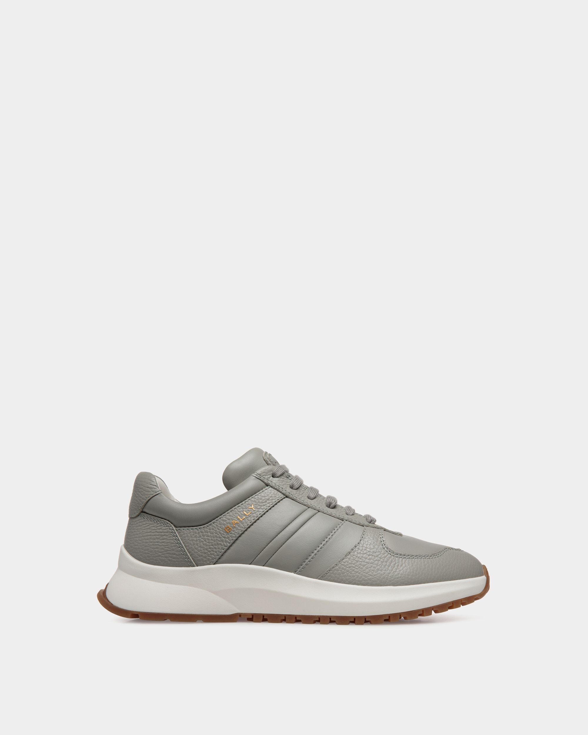Outline Sneaker Aus Genarbtem Leder In Grau - Herren - Bally - 01