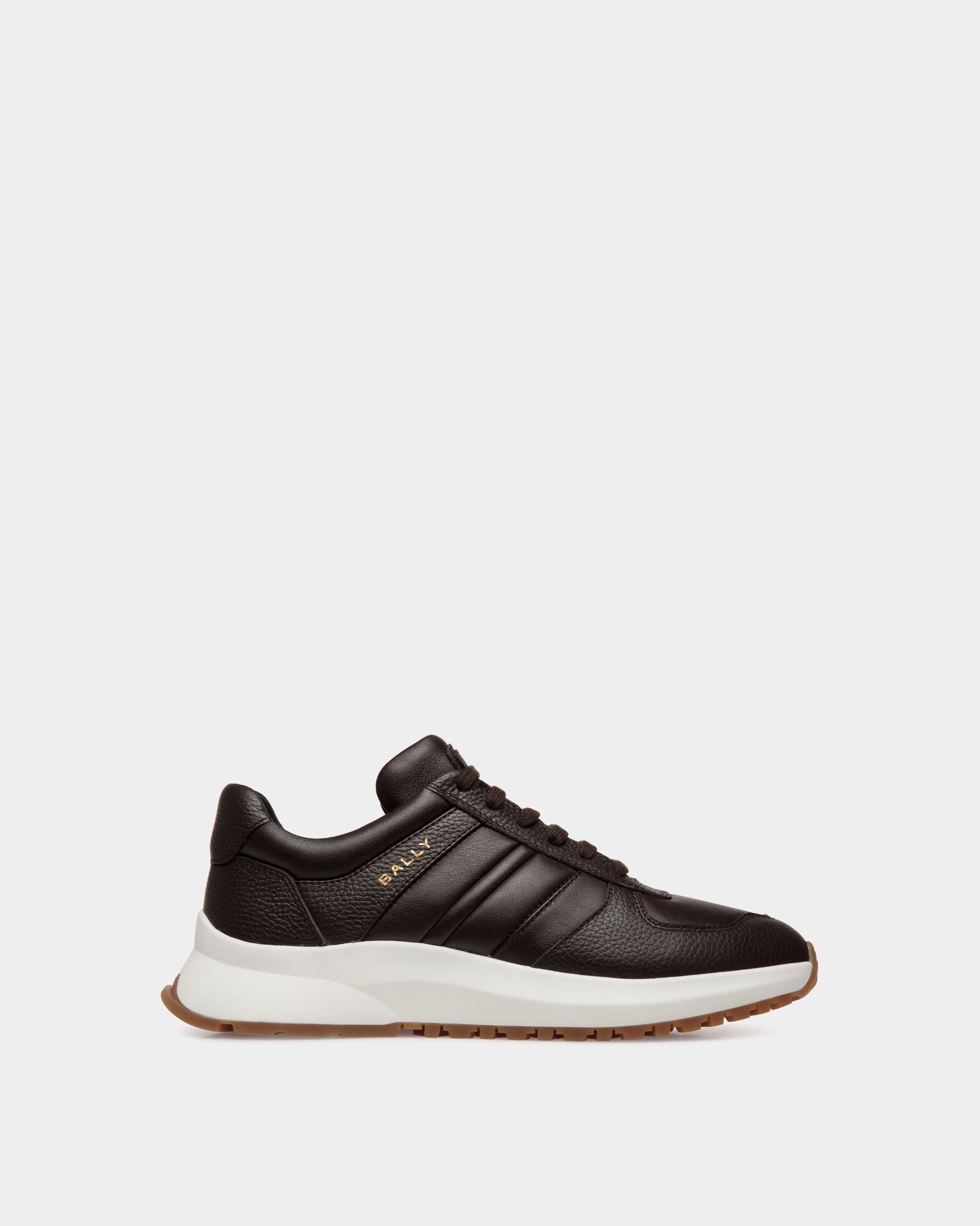 Outline Sneaker Aus Genarbtem Leder In Ebenholzschwarz - Herren - Bally - 01